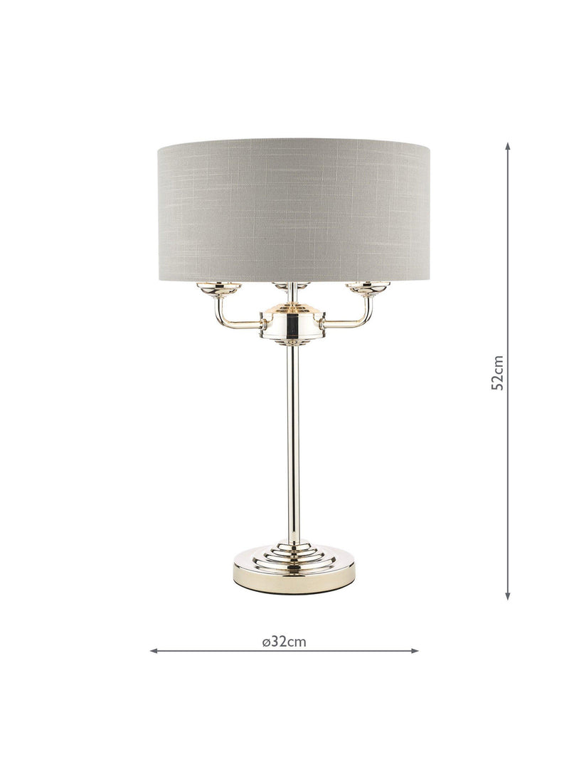Laura Ashley Sorrento 3 arm table lamp with linen shade (British brand)