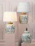 Laura Ashley Elizabeth ceramic table lamp with silk shade (British brand)