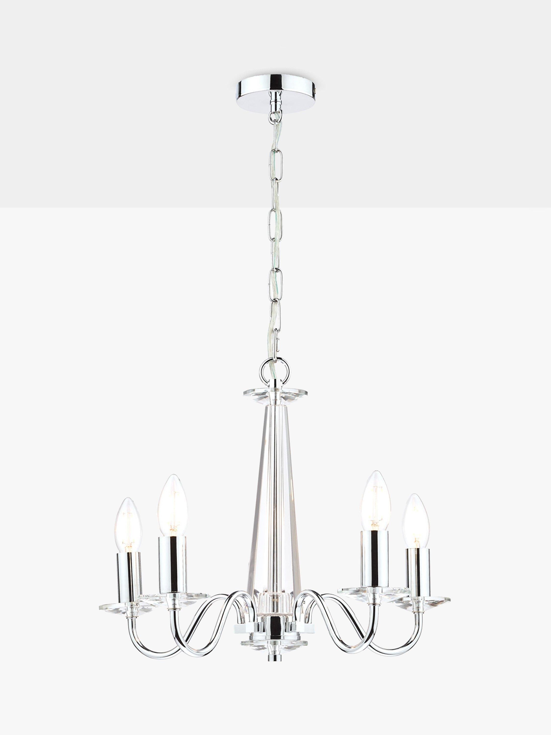 Laura Ashley Blake crystal ceiling light in clear and polished chrome, UK version