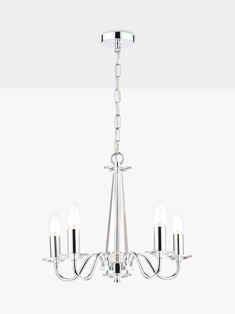 Laura Ashley Blake crystal ceiling light in clear and polished chrome, UK version