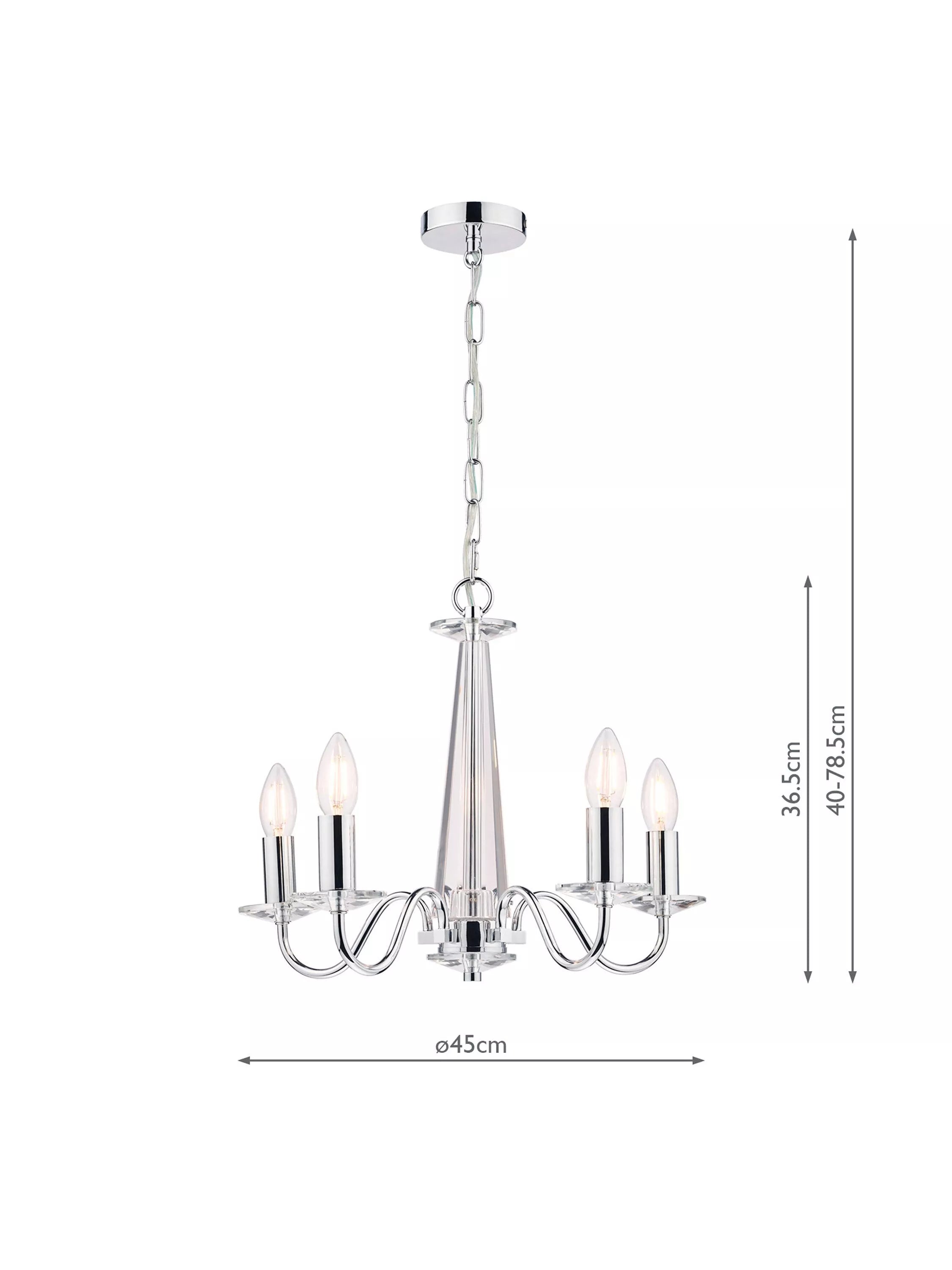 Laura Ashley Blake crystal ceiling light in clear and polished chrome, UK version