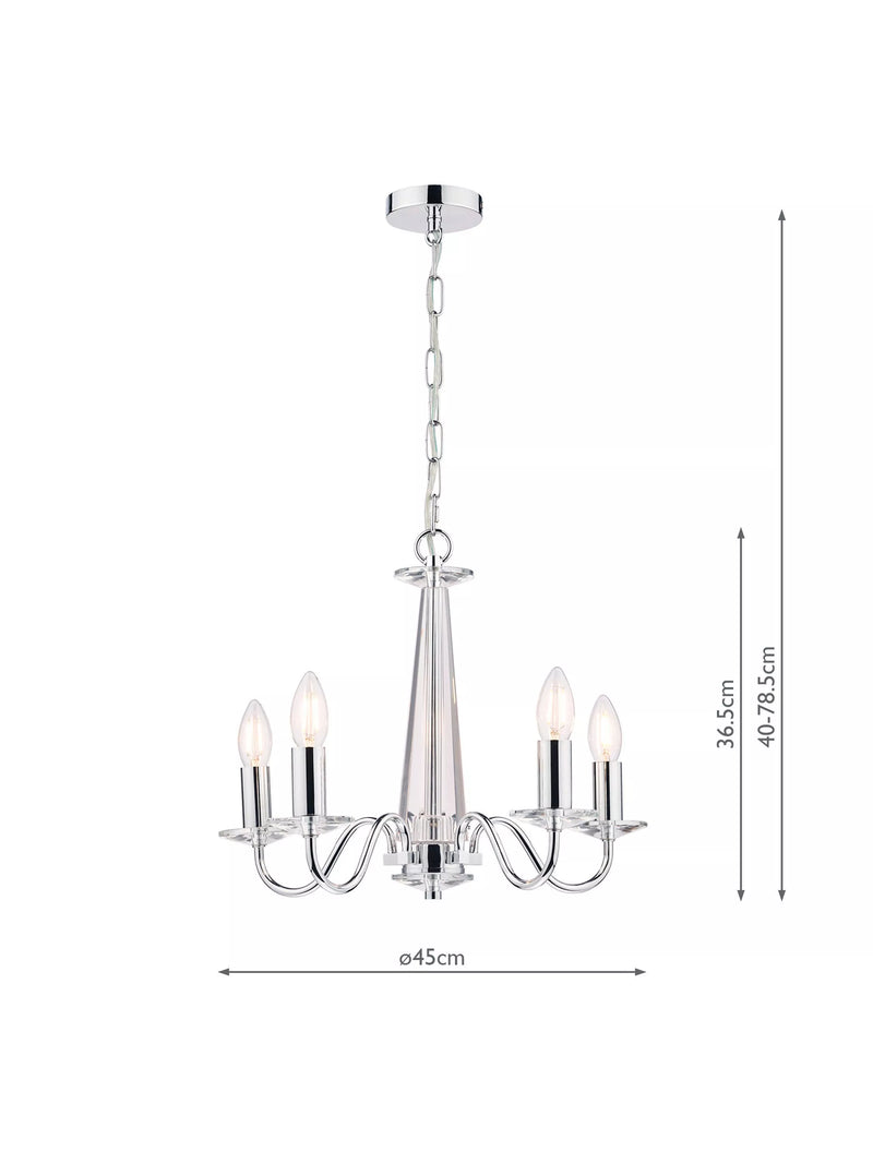 Laura Ashley Blake crystal ceiling light in clear and polished chrome, UK version