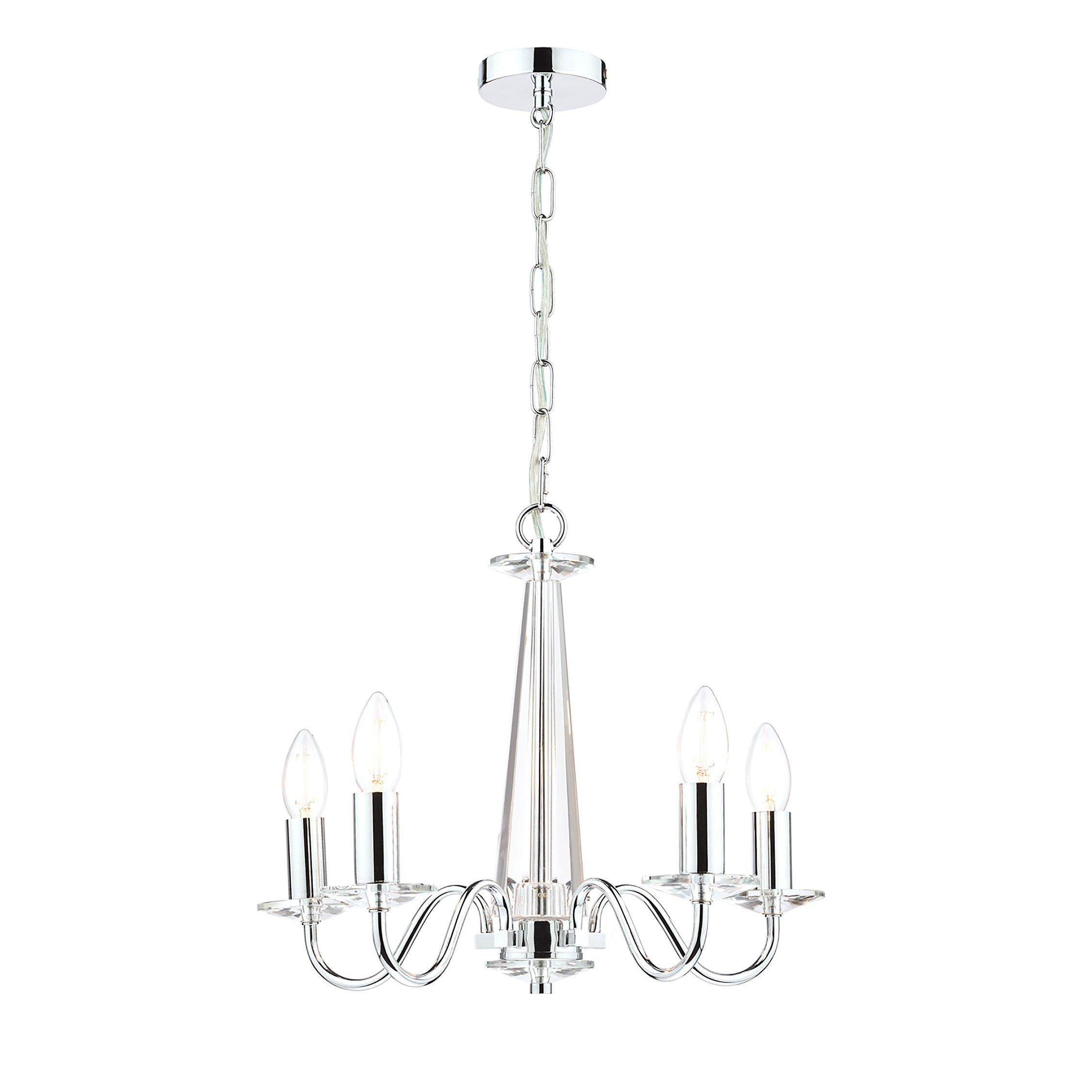 Laura Ashley Blake crystal ceiling light in clear and polished chrome, UK version
