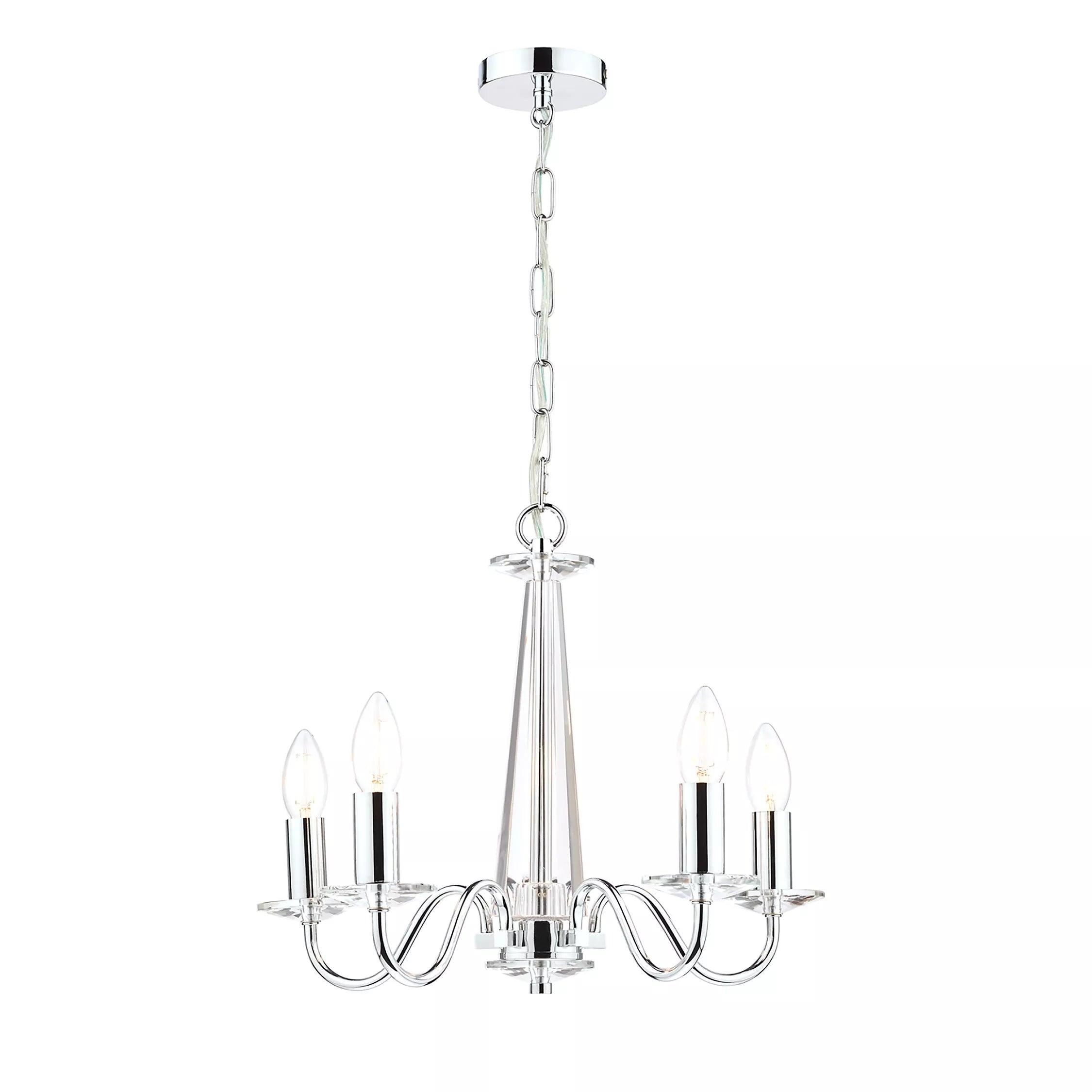 Laura Ashley Blake crystal ceiling light in clear and polished chrome, UK version