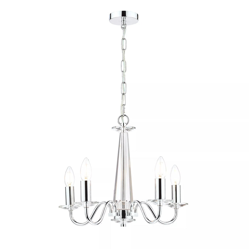 Laura Ashley Blake crystal ceiling light in clear and polished chrome, UK version