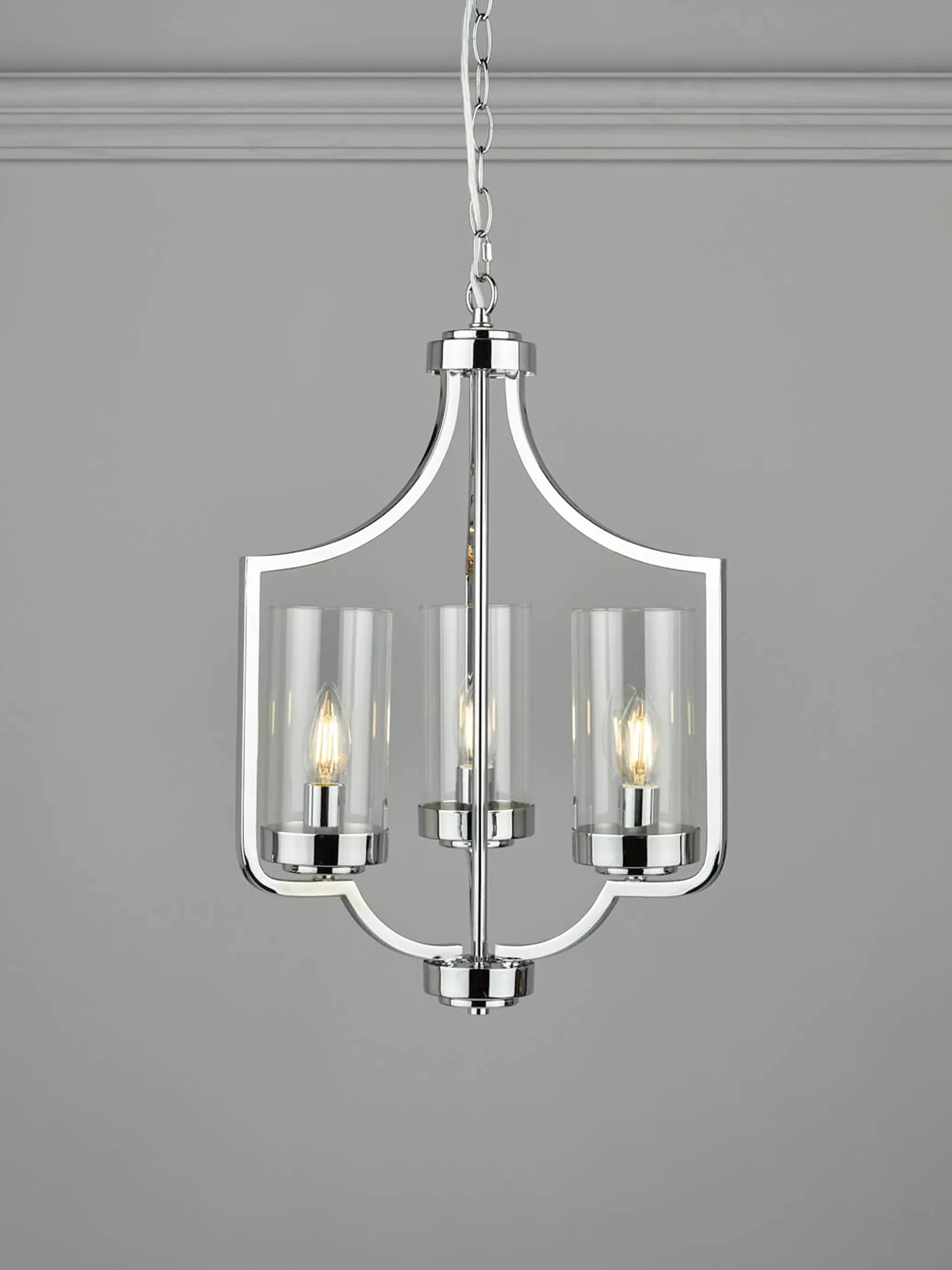 Laura Ashley 3 arm chandelier ceiling light polished chrome, UK version