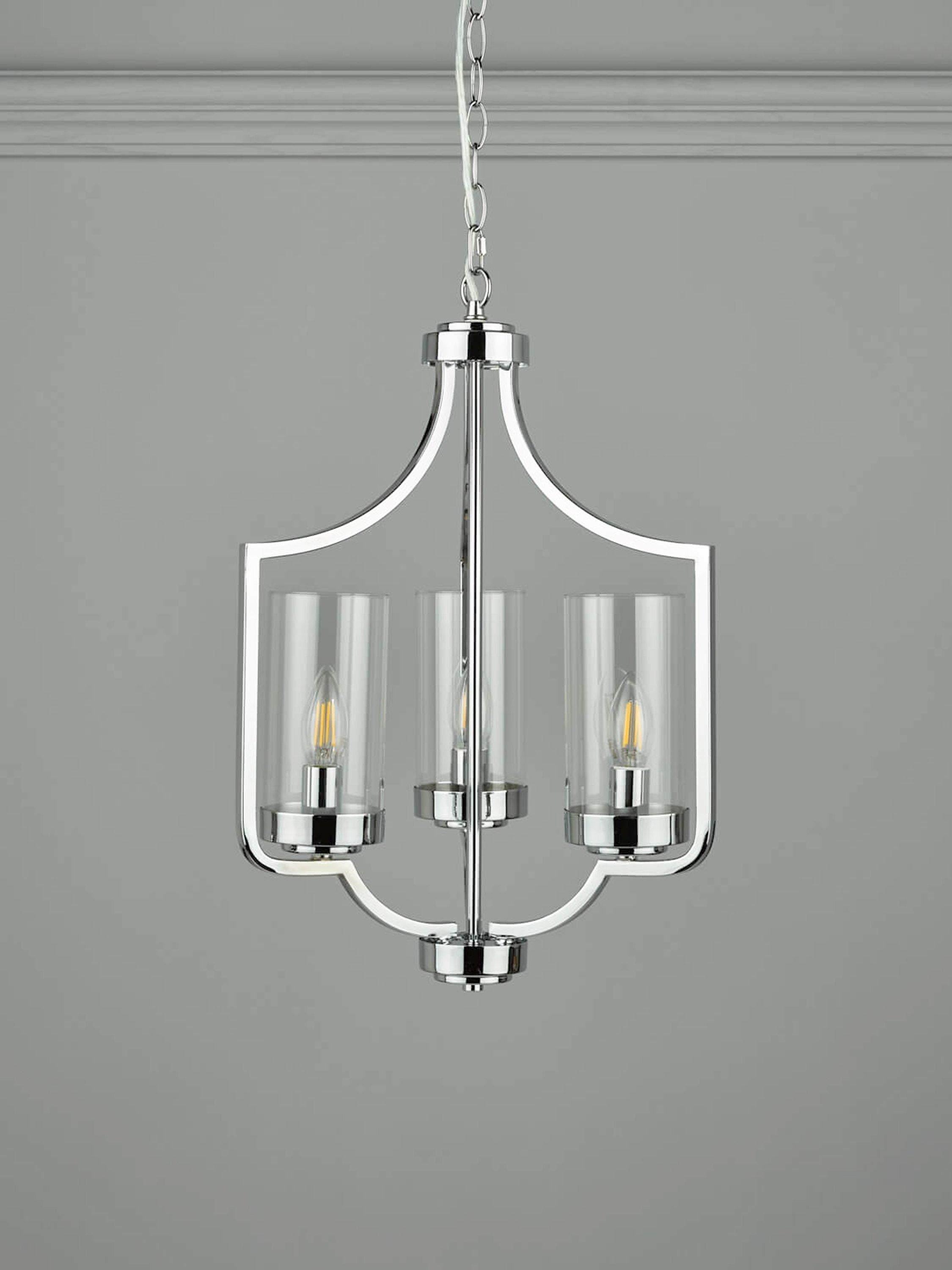 Laura Ashley 3 arm chandelier ceiling light polished chrome, UK version