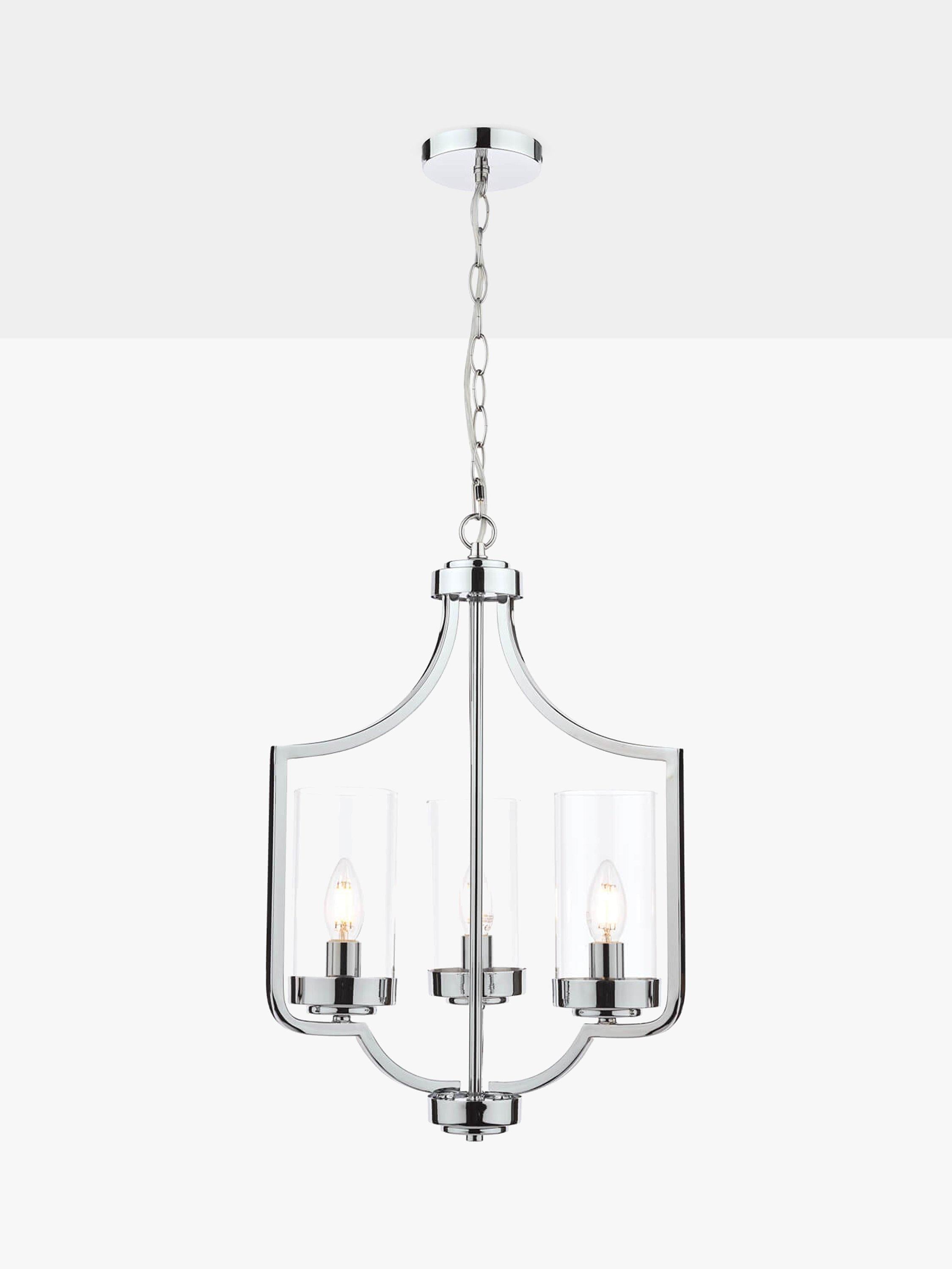 Laura Ashley 3 arm chandelier ceiling light polished chrome, UK version