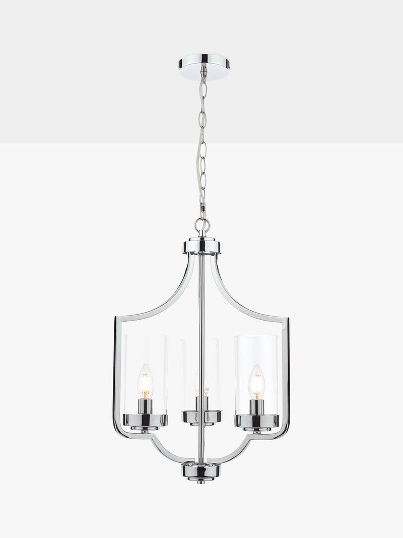Laura Ashley 3 arm chandelier ceiling light polished chrome, UK version