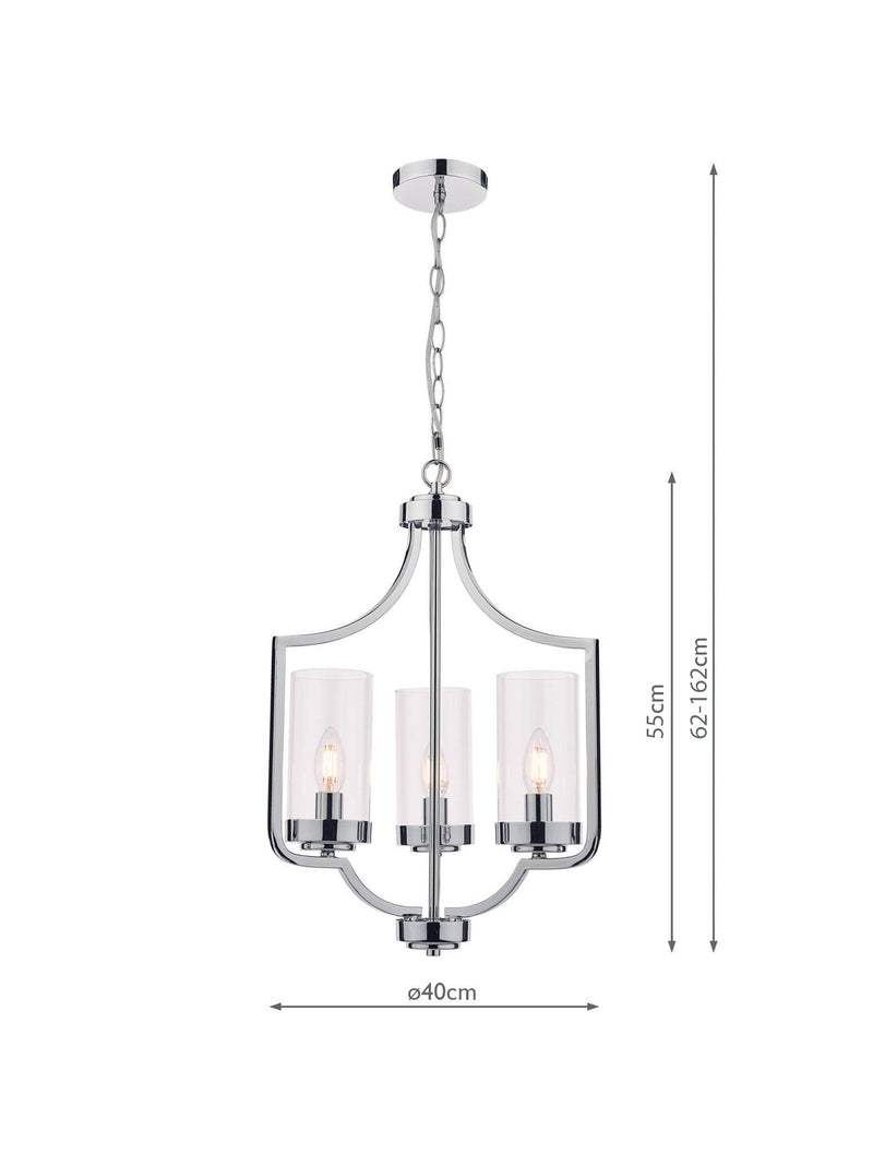 Laura Ashley 3 arm chandelier ceiling light polished chrome, UK version