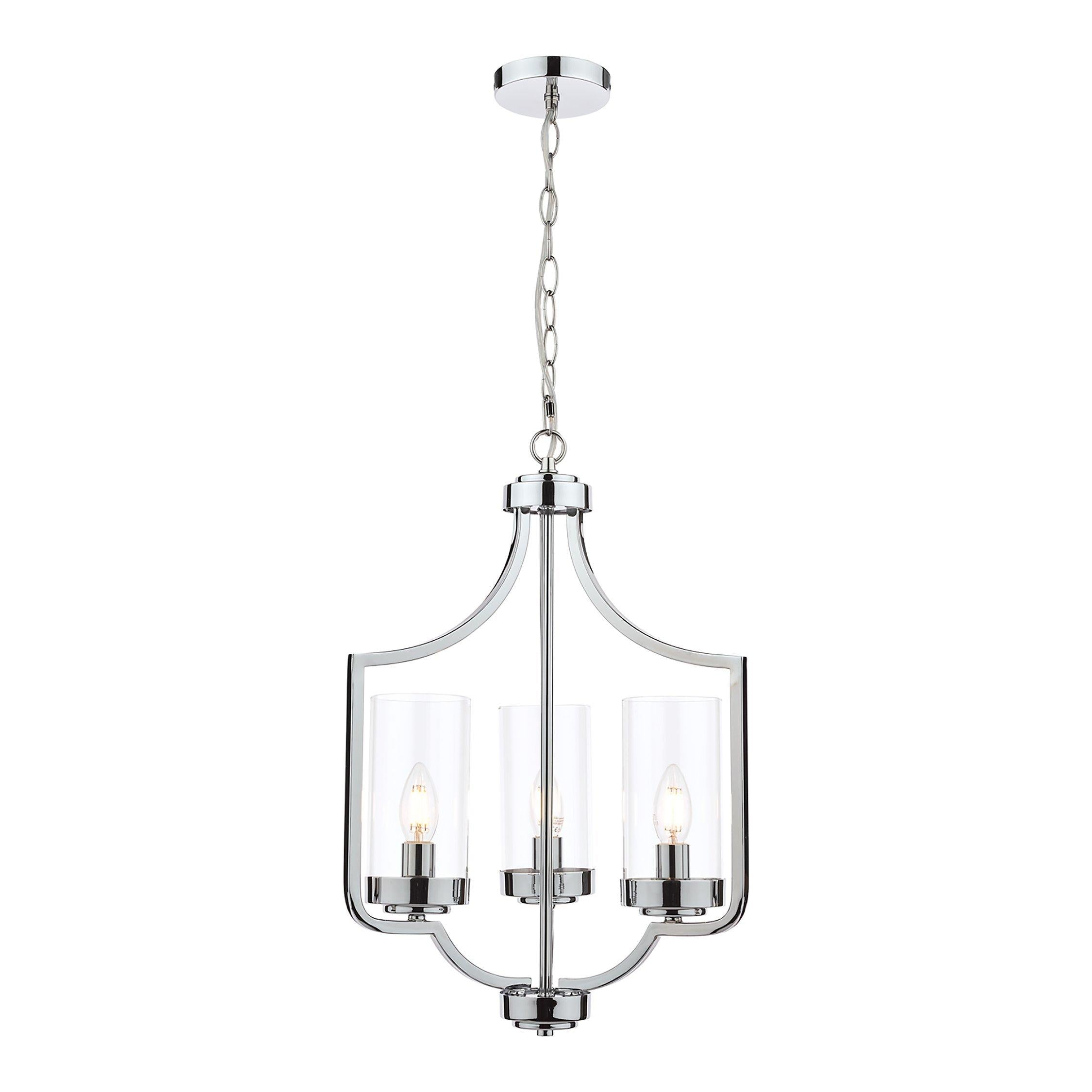 Laura Ashley 3 arm chandelier ceiling light polished chrome, UK version