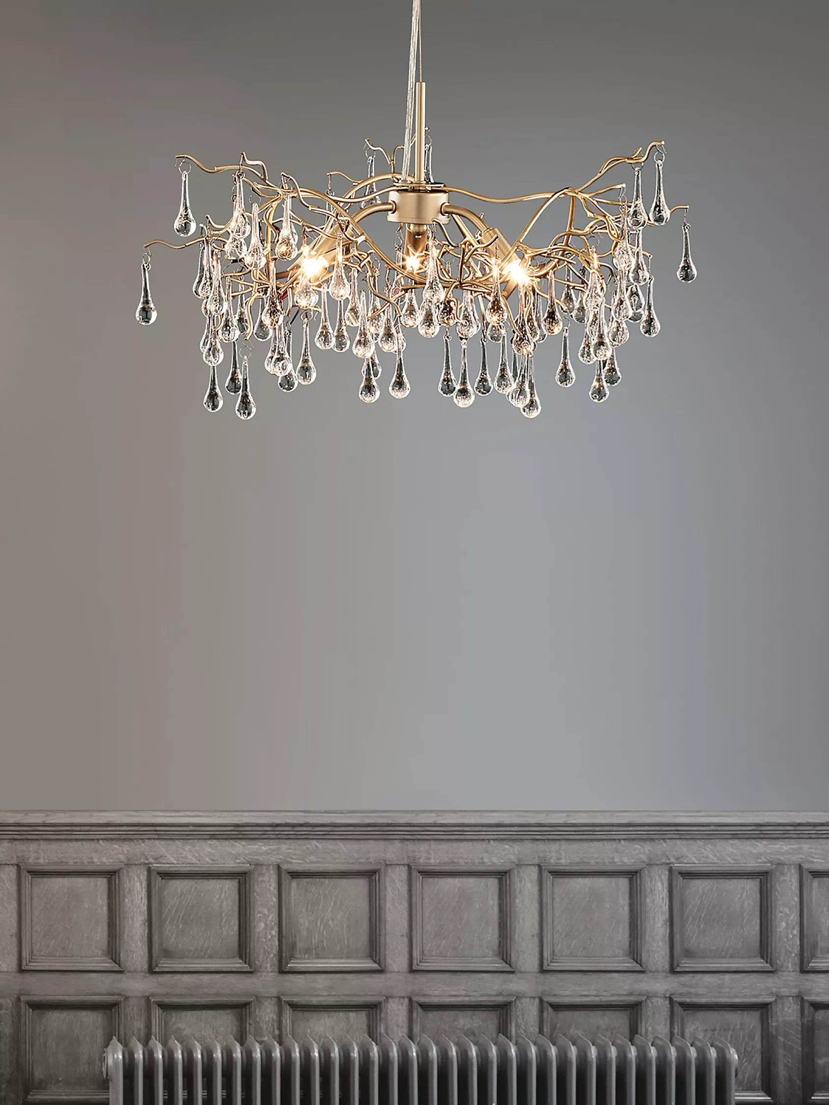 Laura Ashley Willow Crystal Branch ceiling light - British product