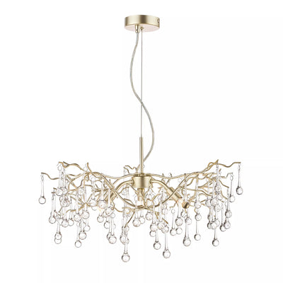 John Lewis Laura Ashley Willow Crystal Branch Ceiling Light, Satin Champagne- Buy online at McGrocer