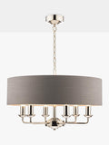 Laura Ashley Sorrento six-arm ceiling light with linen shade (British brand)