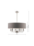 Laura Ashley Sorrento six-arm ceiling light with linen shade (British brand)