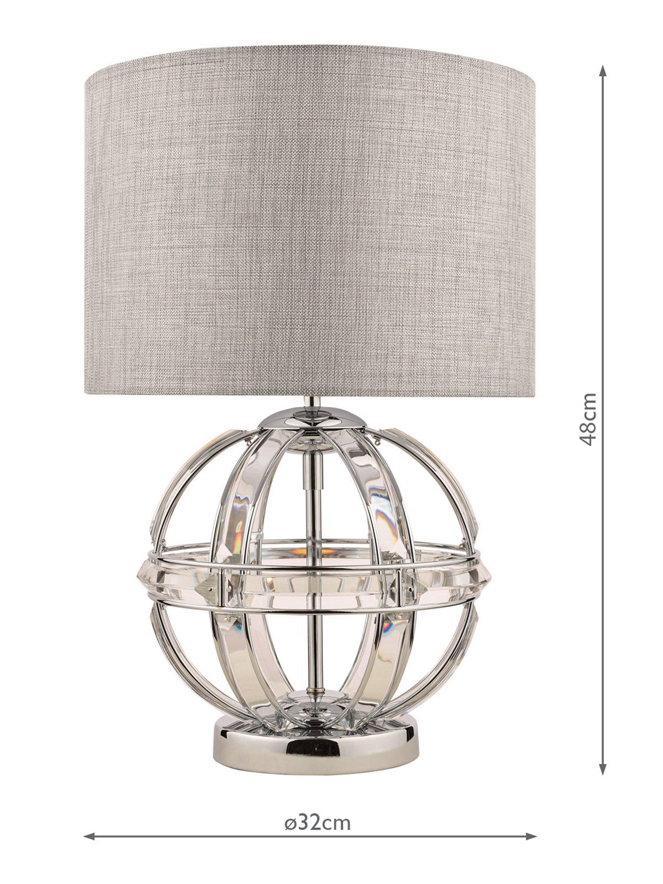 Laura Ashley Aidan crystal table lamp polished chrome, imported from the UK