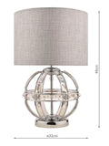 Laura Ashley Aidan crystal table lamp polished chrome, imported from the UK