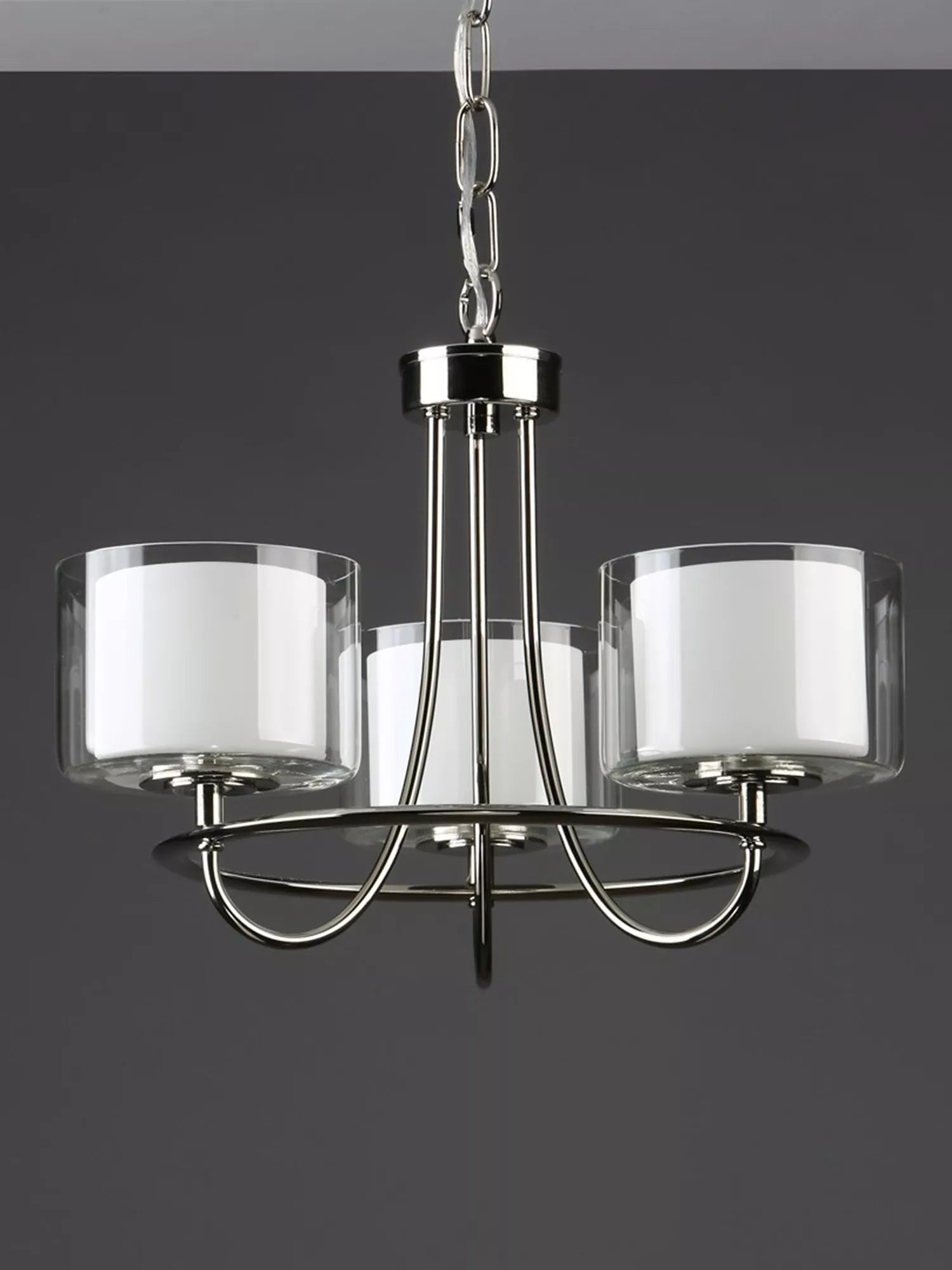 Laura Ashley Southwell 3 arm ceiling light polished nickel, UK version