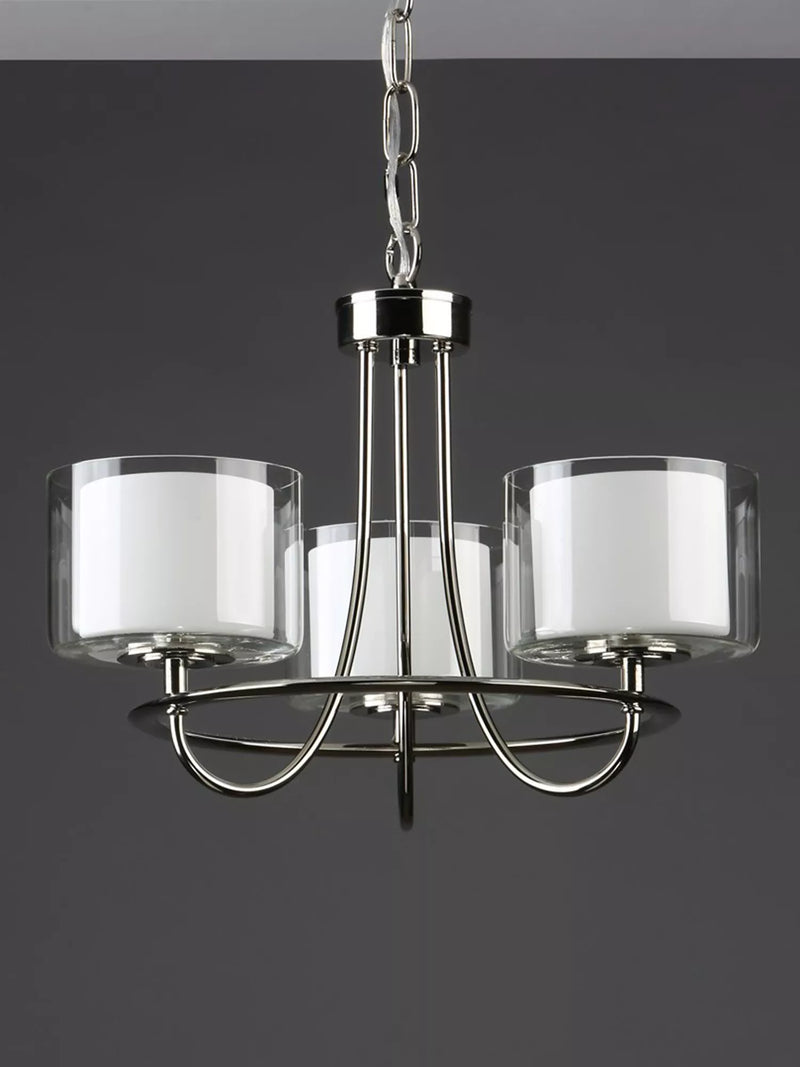 Laura Ashley Southwell 3 arm ceiling light polished nickel, UK version