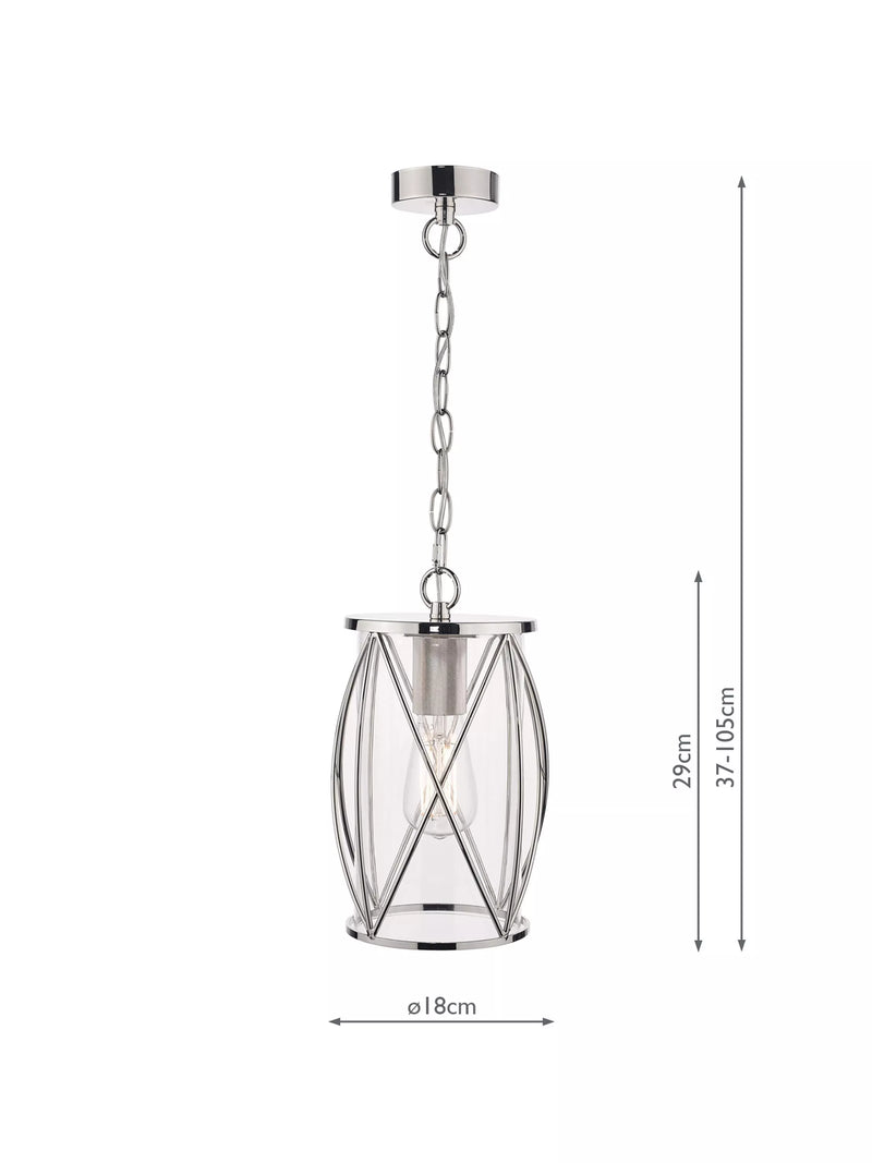 Laura Ashley glass pendant ceiling light with polished nickel finish, UK version