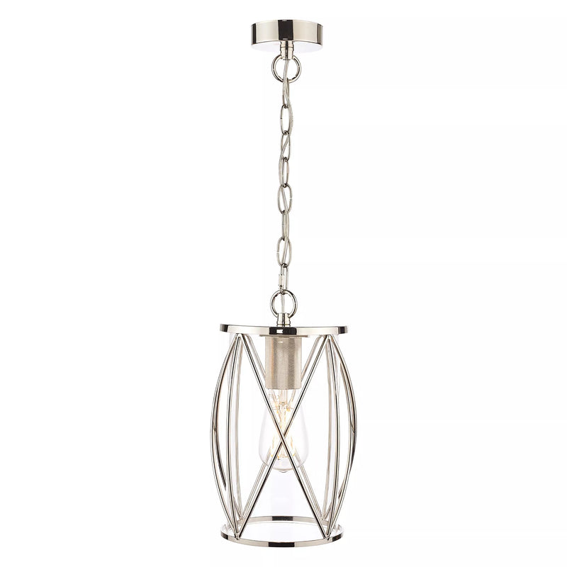 Laura Ashley glass pendant ceiling light with polished nickel finish, UK version