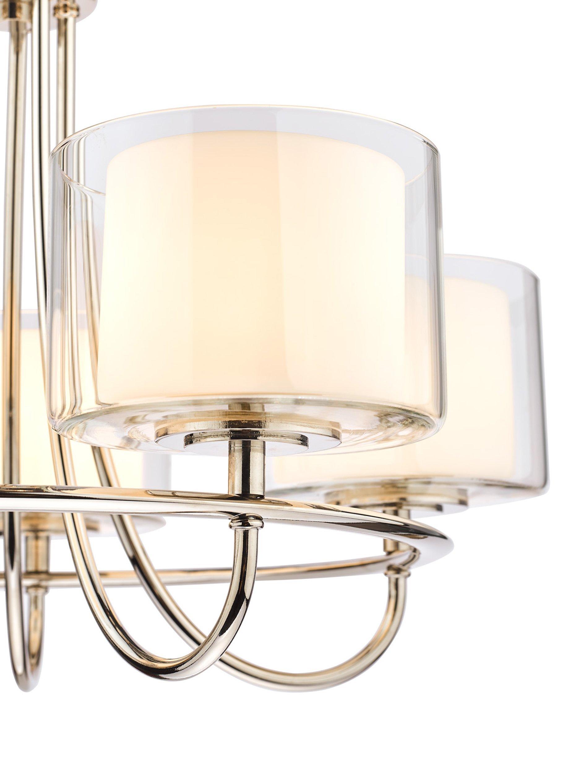 Laura Ashley 5 arm ceiling light polished nickel, UK version