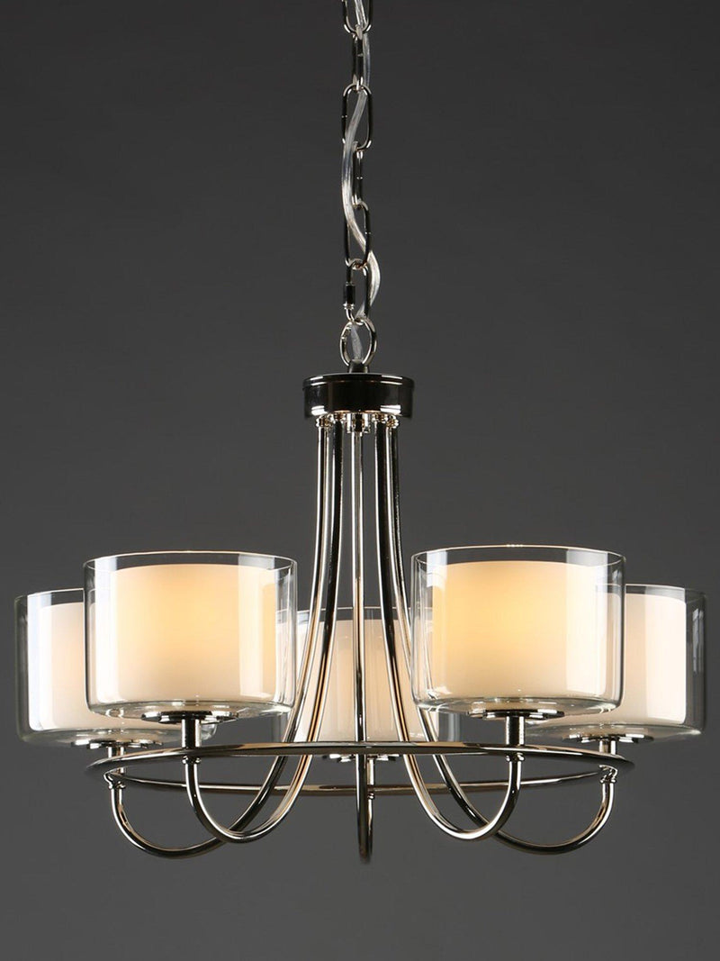 Laura Ashley 5 arm ceiling light polished nickel, UK version