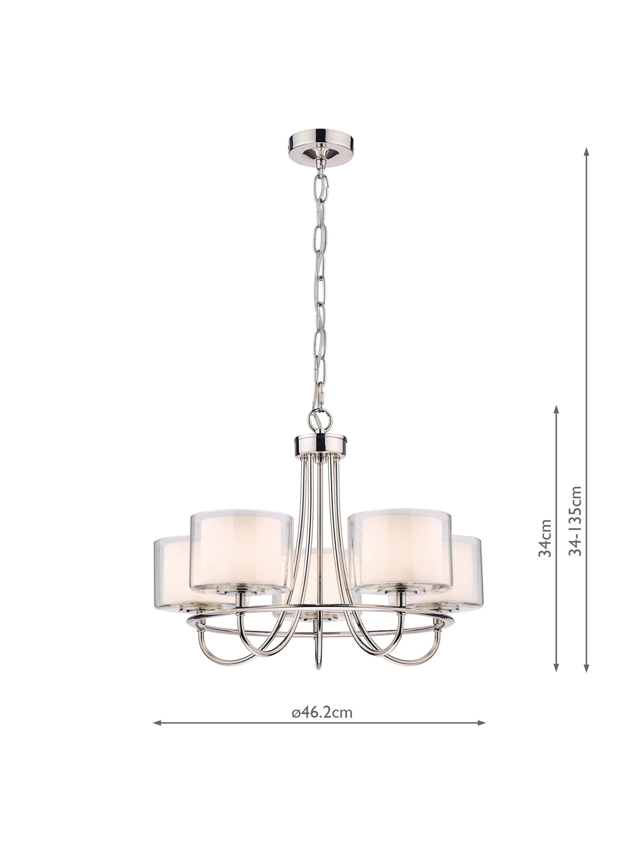 Laura Ashley 5 arm ceiling light polished nickel, UK version