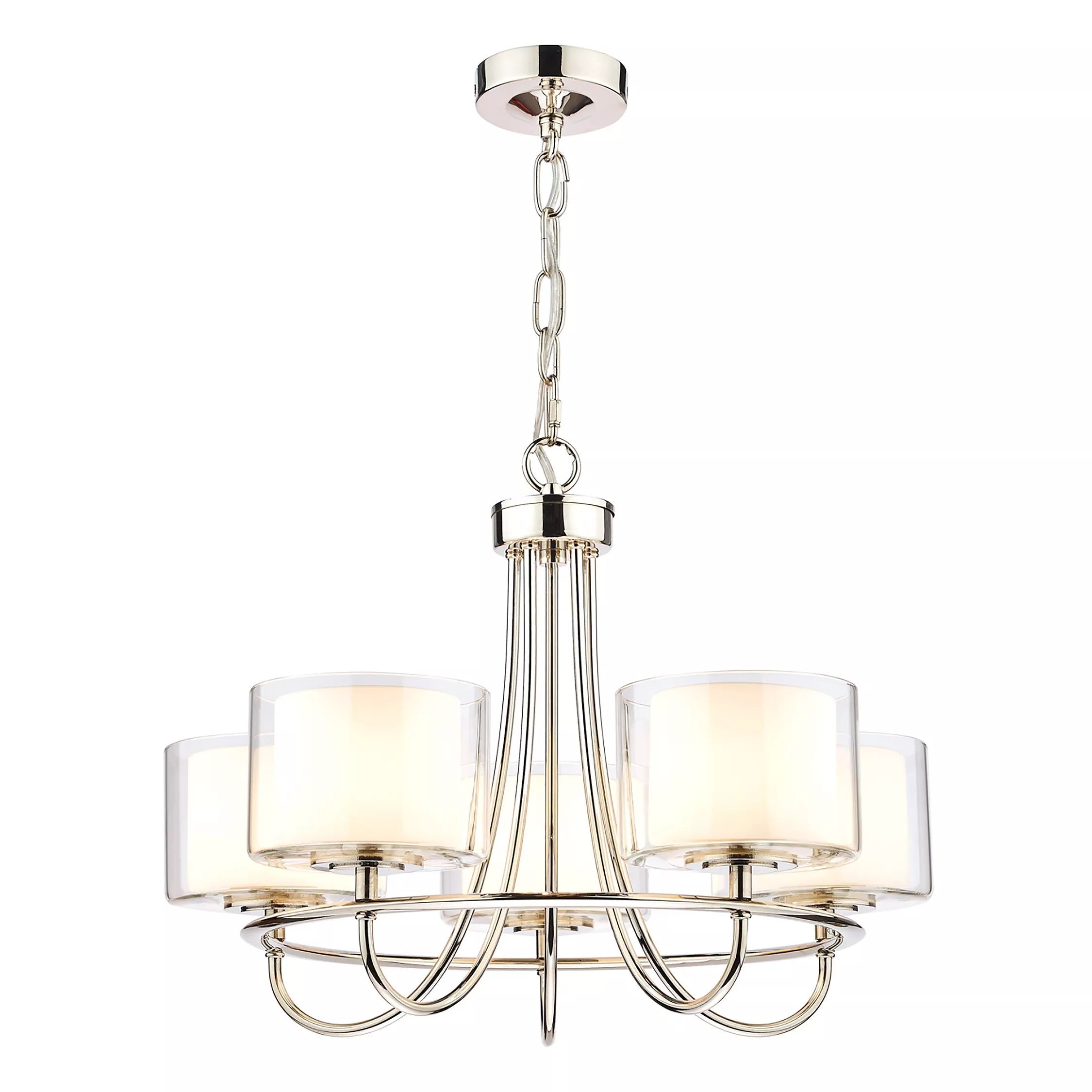 Laura Ashley Southwell 5 Arm Ceiling Light, Polished Nickel