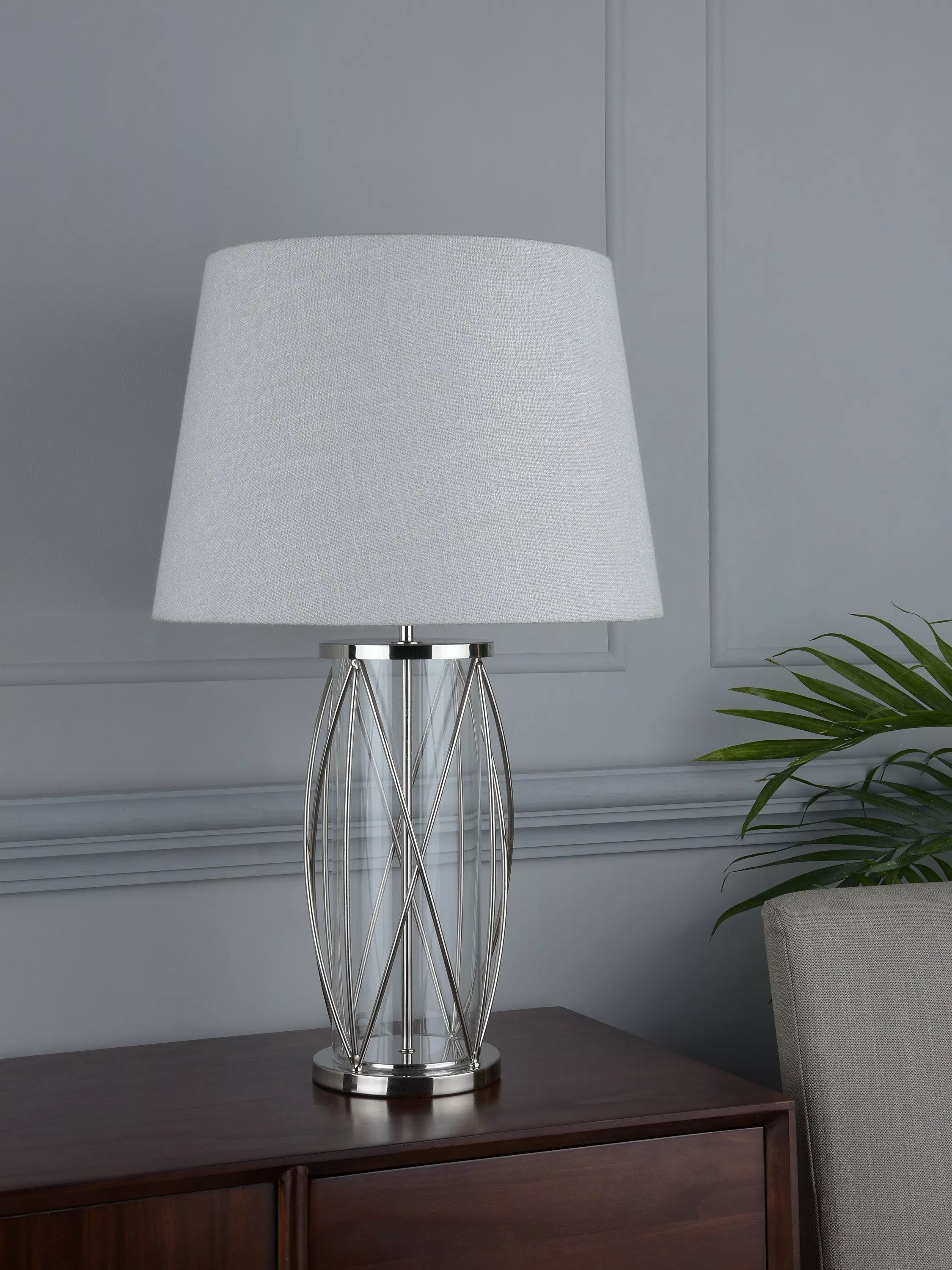 Laura Ashley Beckworth table lamp polished nickel (British brand)