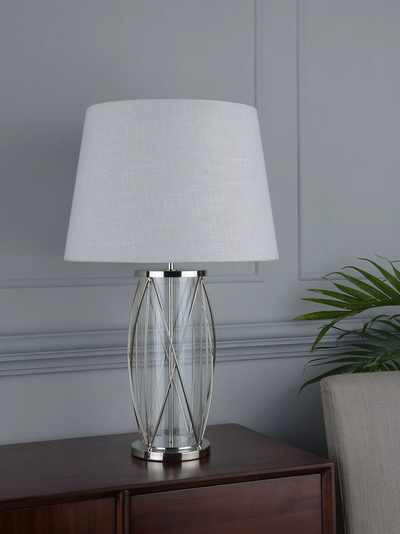 Laura Ashley Beckworth table lamp polished nickel (British brand)