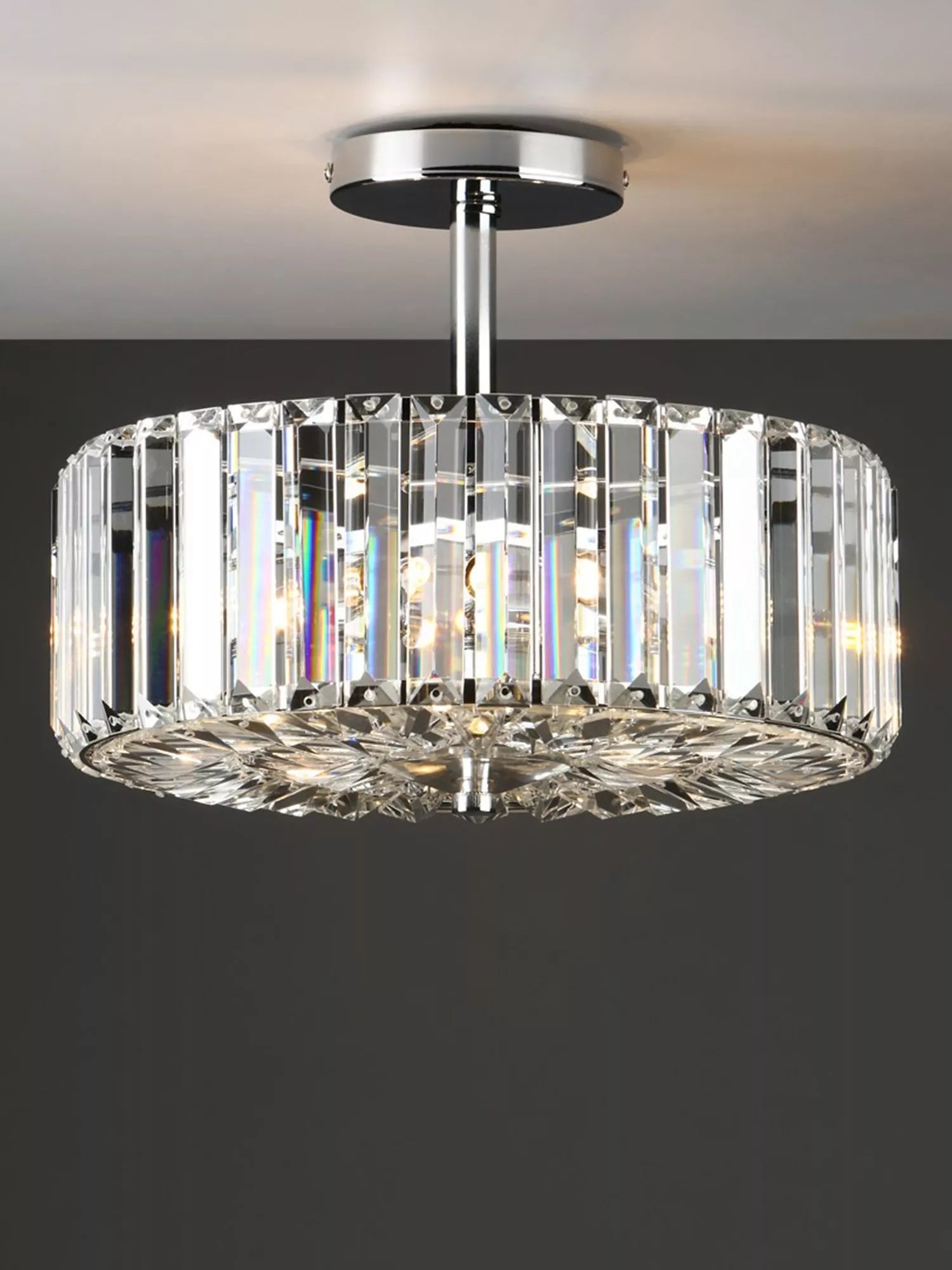Laura Ashley Fernhurst semi-flush crystal ceiling light, UK version