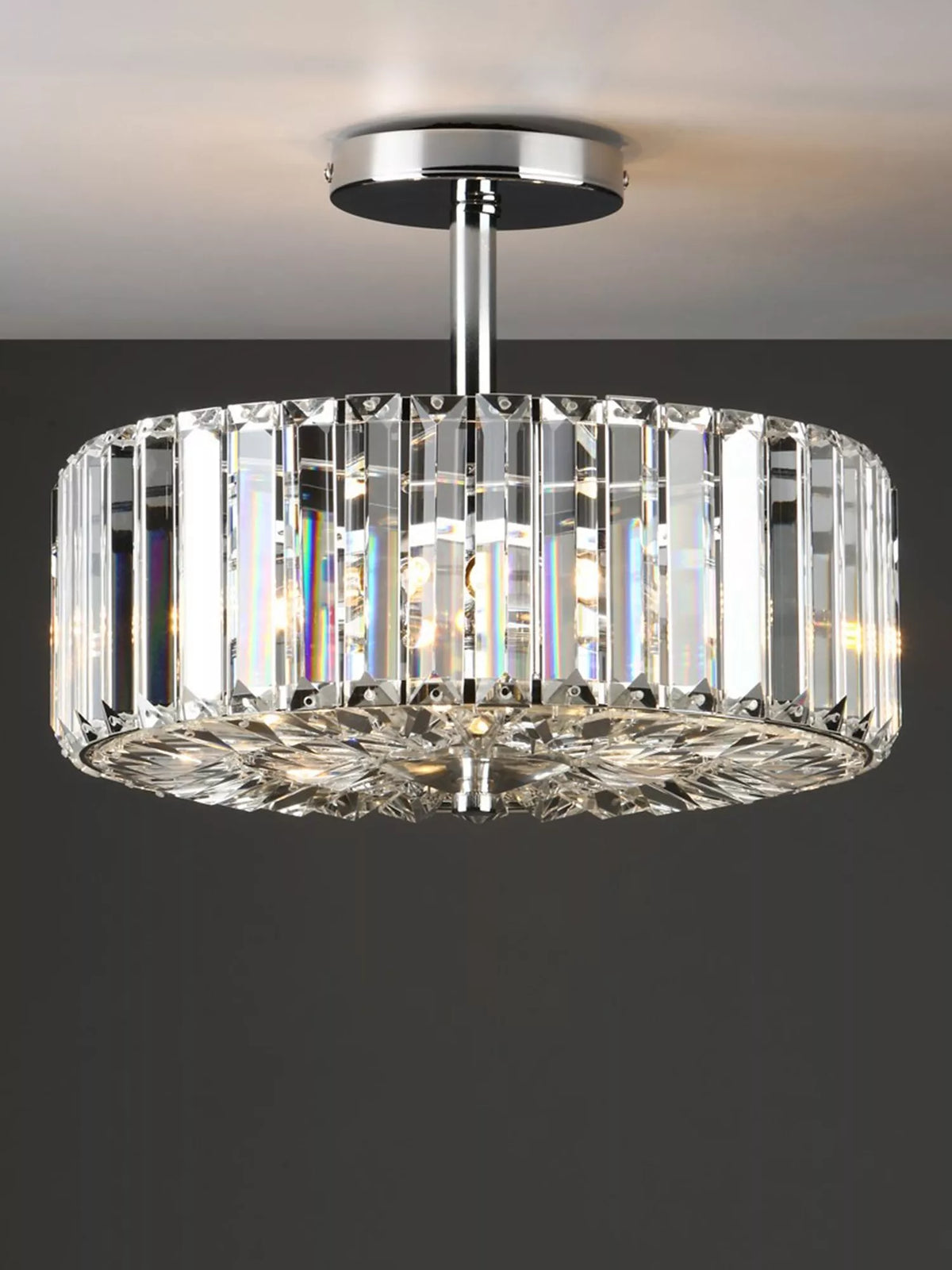 Laura Ashley Fernhurst semi-flush crystal ceiling light, UK version