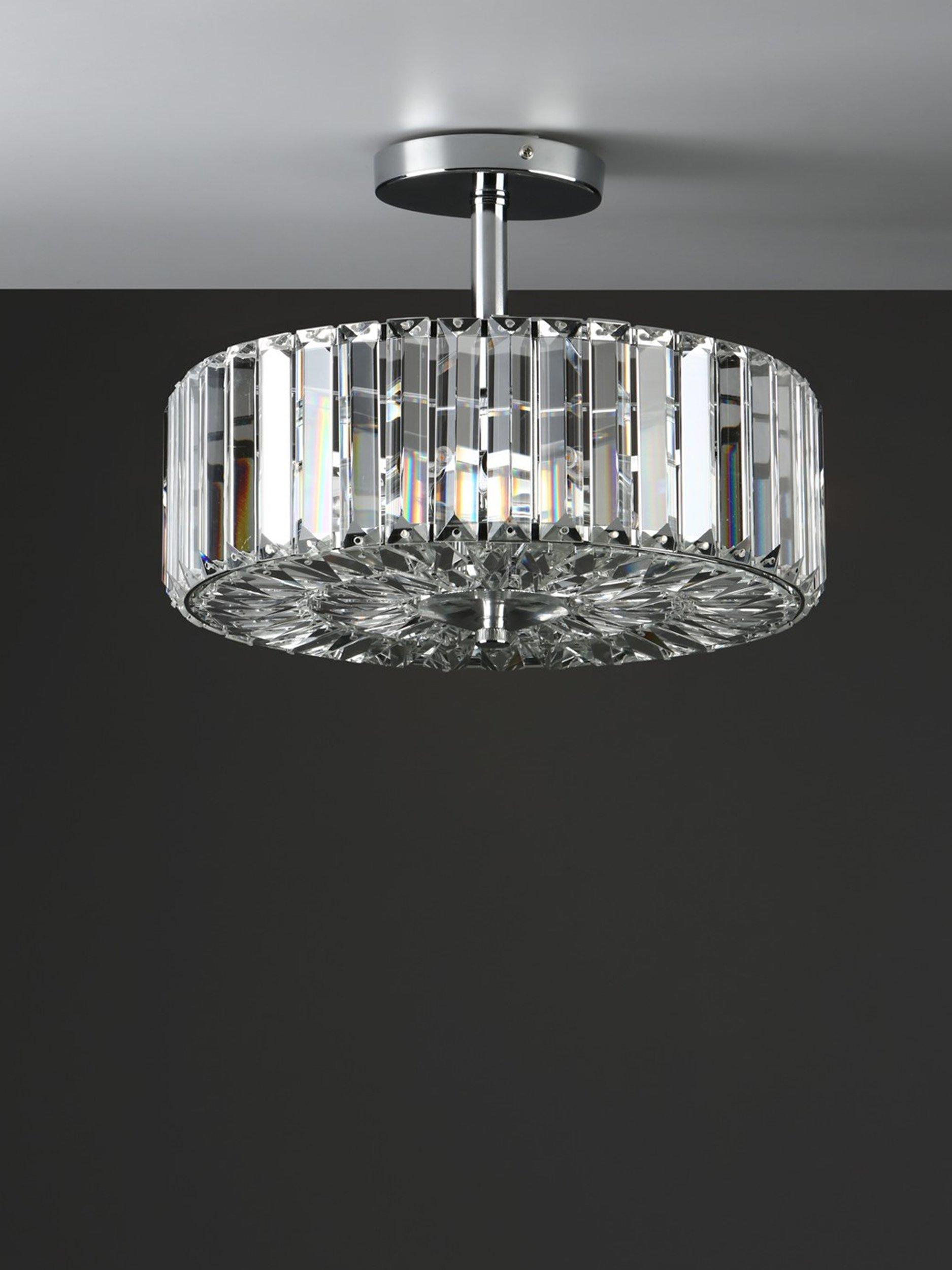 Laura Ashley Fernhurst semi-flush crystal ceiling light, UK version