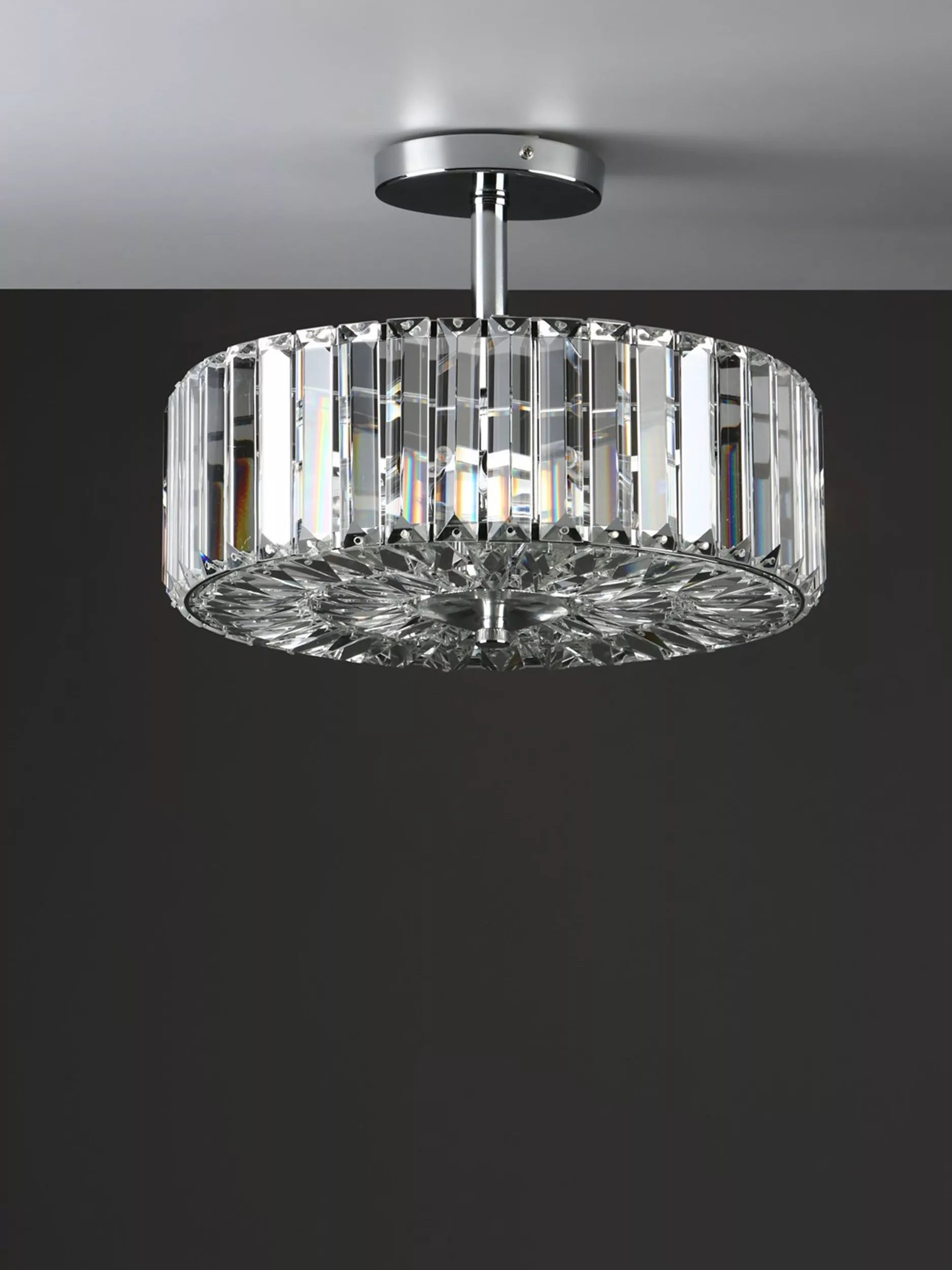 Laura Ashley Fernhurst semi-flush crystal ceiling light, UK version
