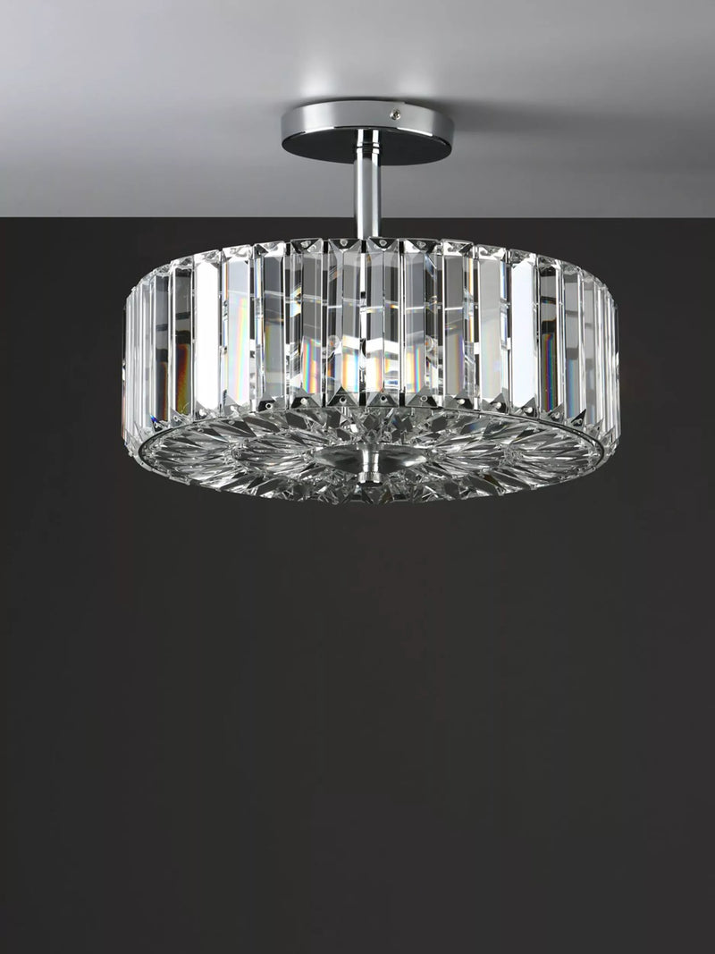 Laura Ashley Fernhurst semi-flush crystal ceiling light, UK version