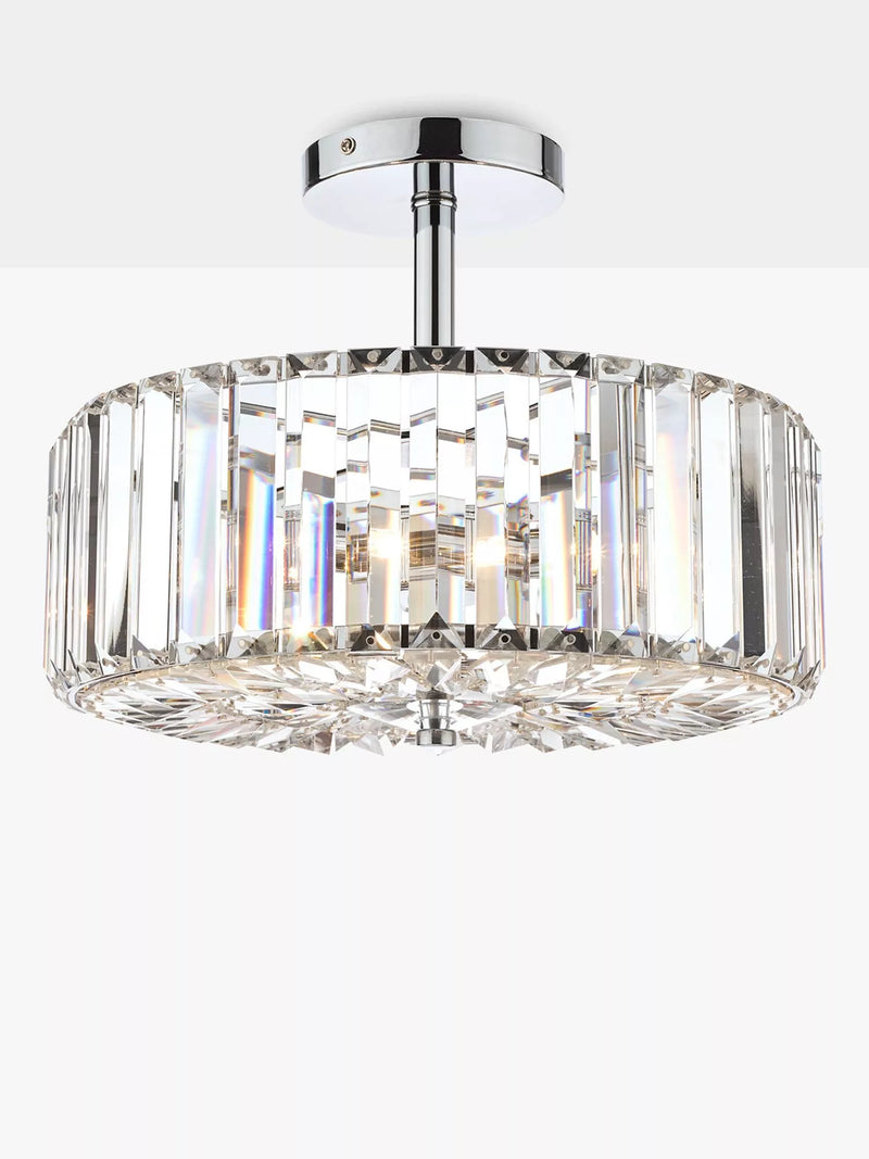 Laura Ashley Fernhurst semi-flush crystal ceiling light, UK version