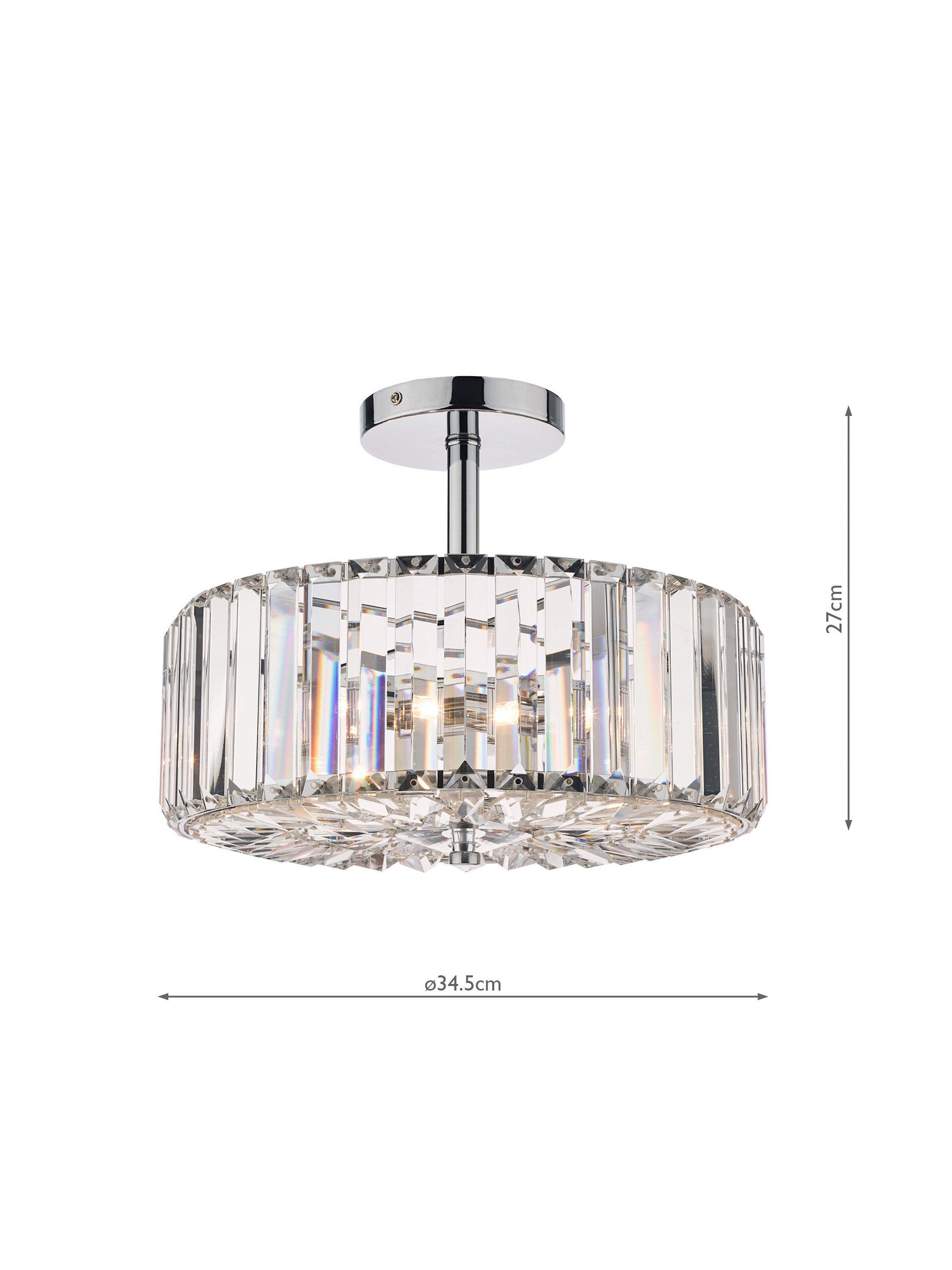Laura Ashley Fernhurst semi-flush crystal ceiling light, UK version