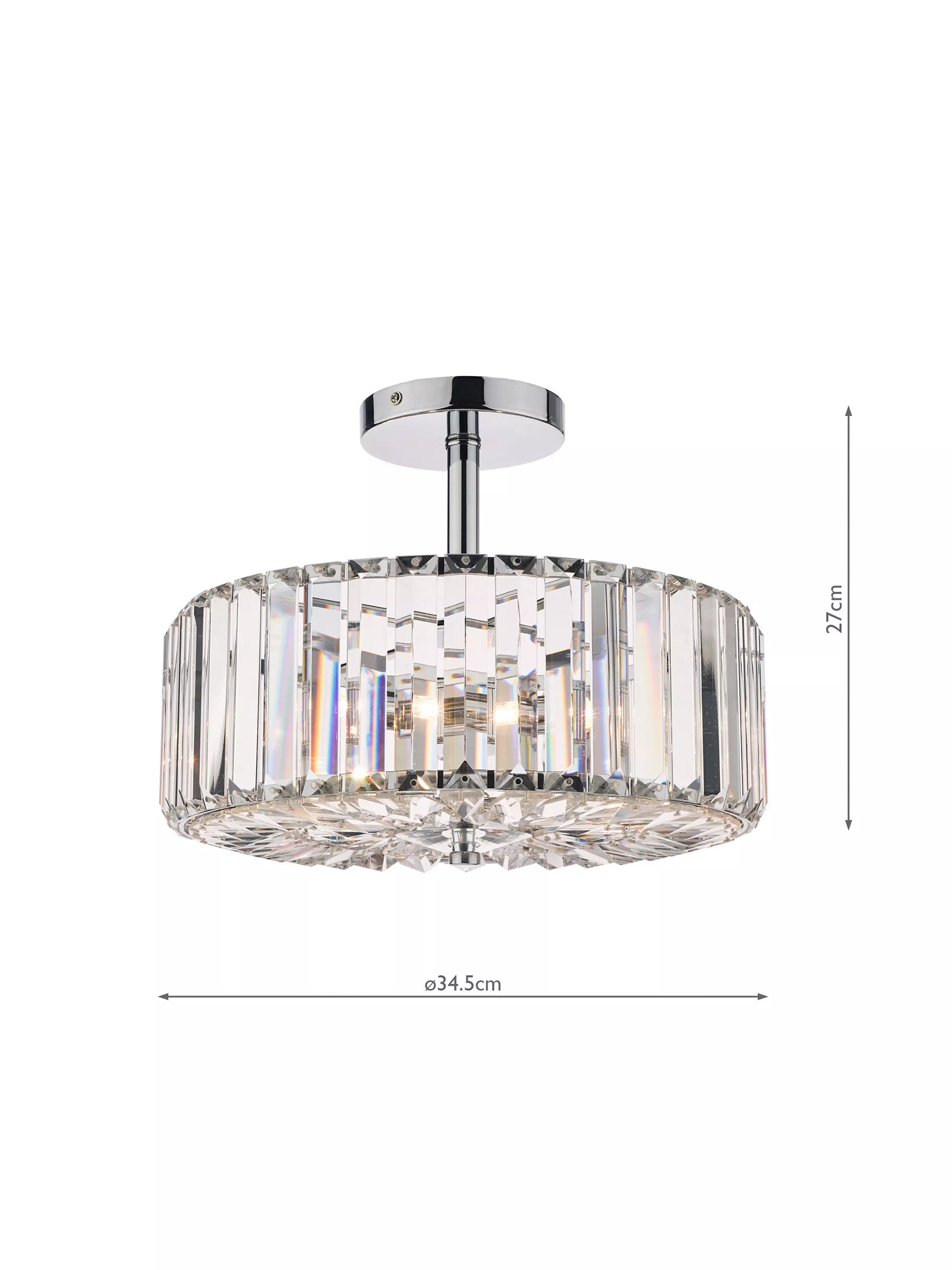 Laura Ashley Fernhurst semi-flush crystal ceiling light, UK version