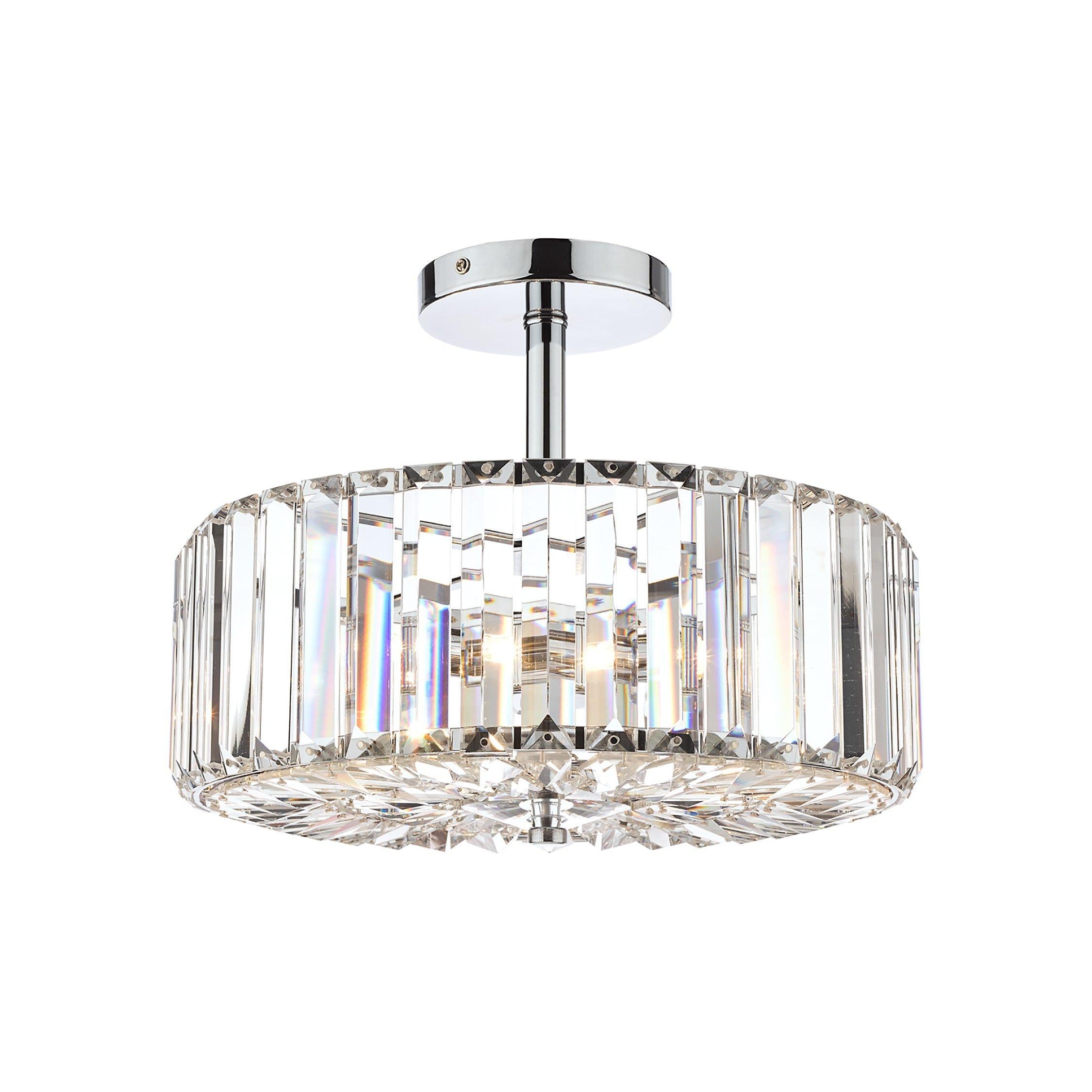 Laura Ashley Fernhurst semi-flush crystal ceiling light, UK version