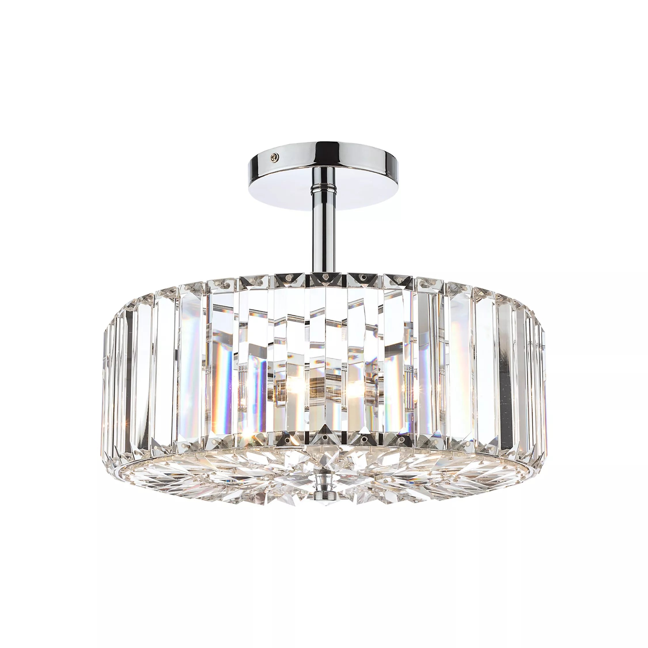 Laura Ashley Fernhurst semi-flush crystal ceiling light, UK version