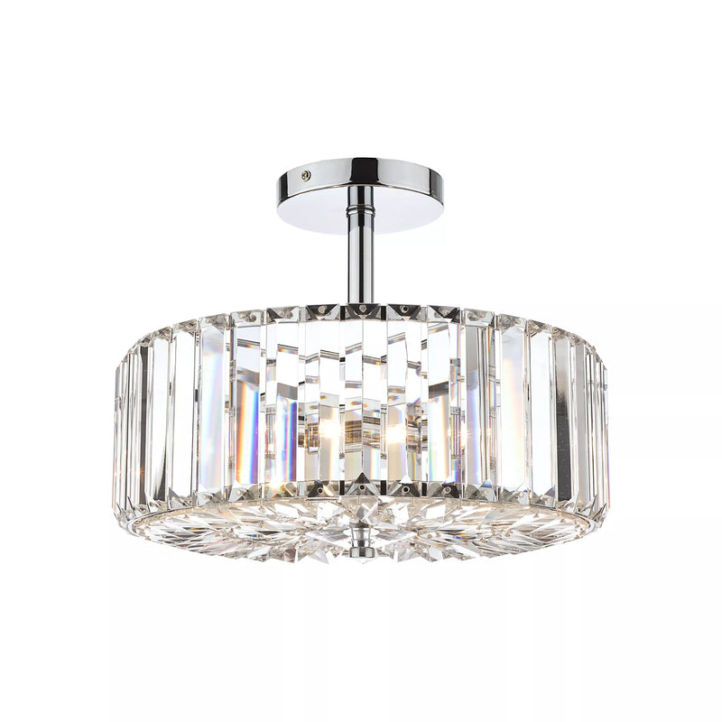 Laura Ashley Fernhurst semi-flush crystal ceiling light, UK version