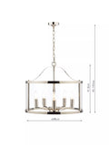 Laura Ashley Harrington 5 arm glass ceiling light polished nickel - British product