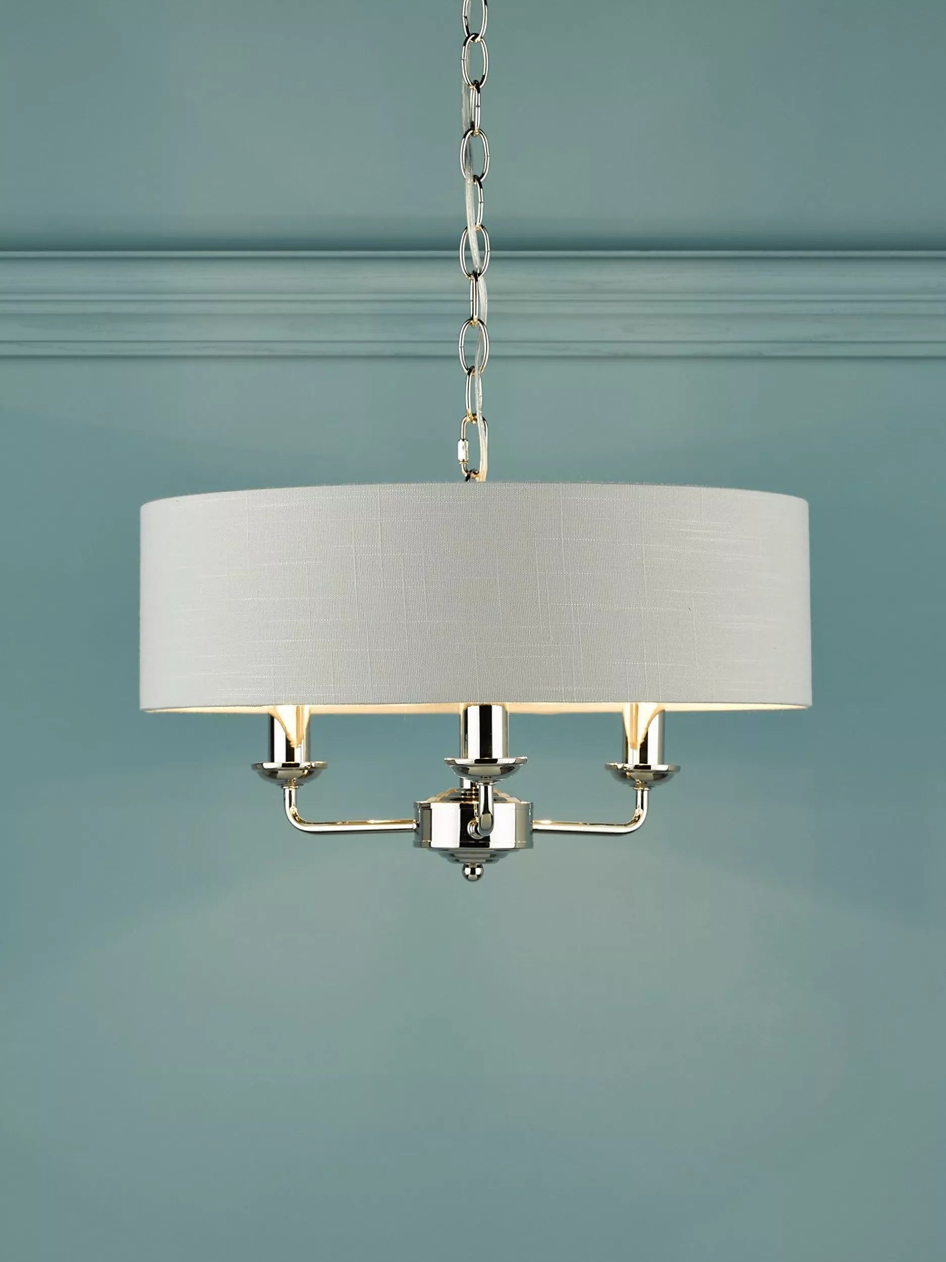 Laura Ashley Sorrento 3 arm ceiling light drum shade, UK version