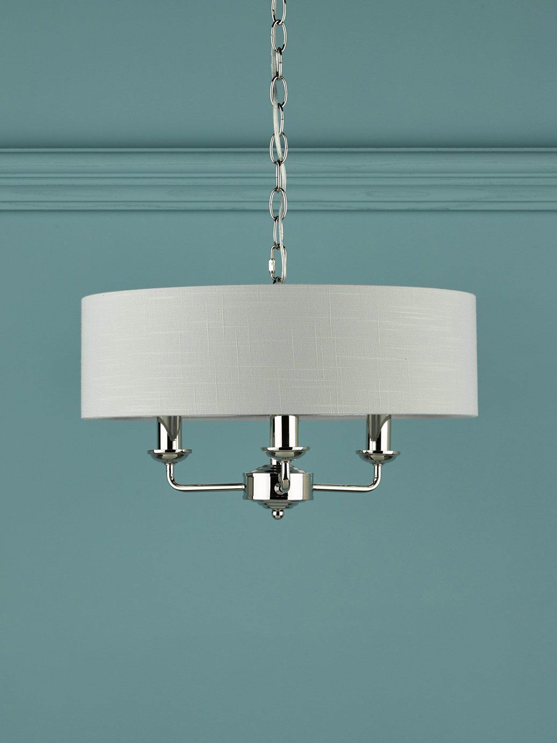 Laura Ashley Sorrento 3 arm ceiling light drum shade, UK version