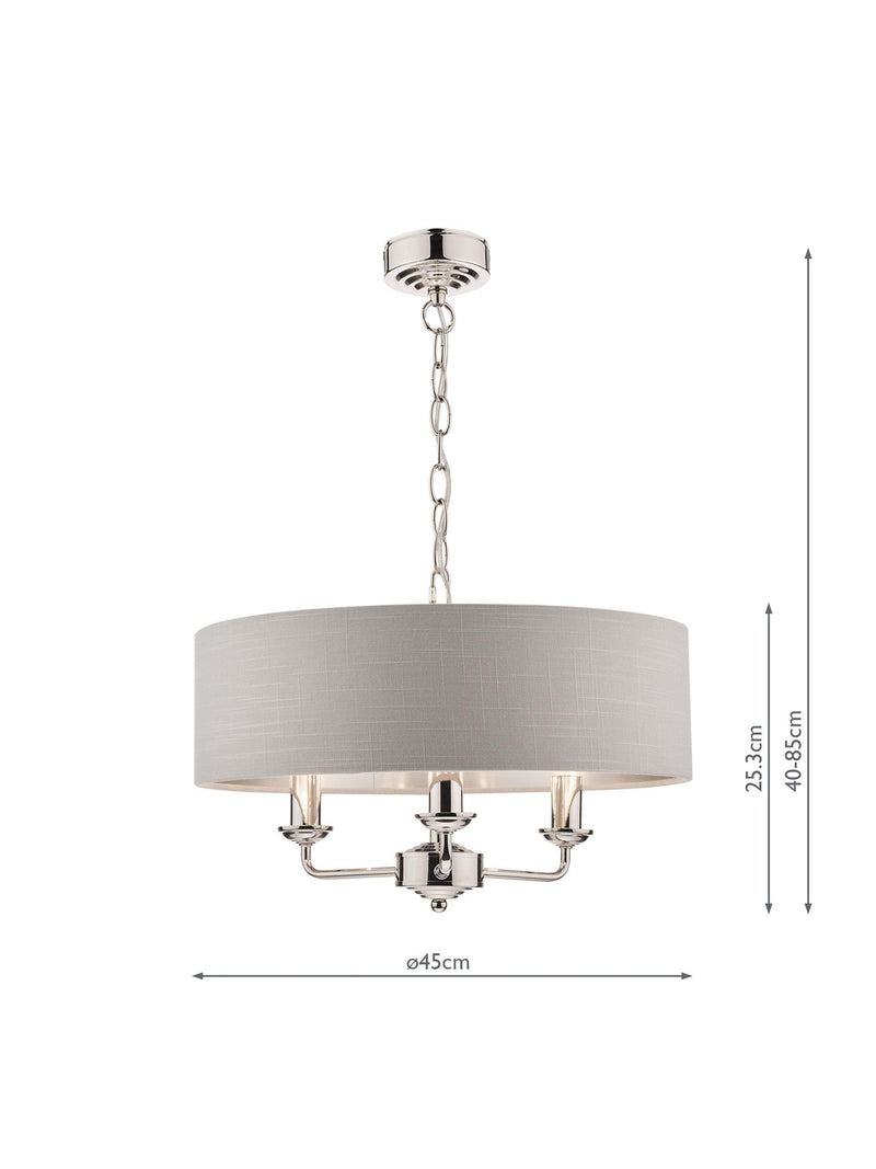 Laura Ashley Sorrento 3 arm ceiling light drum shade, UK version
