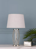 Laura Ashley petite lamp polished nickel linen shade, imported from the UK