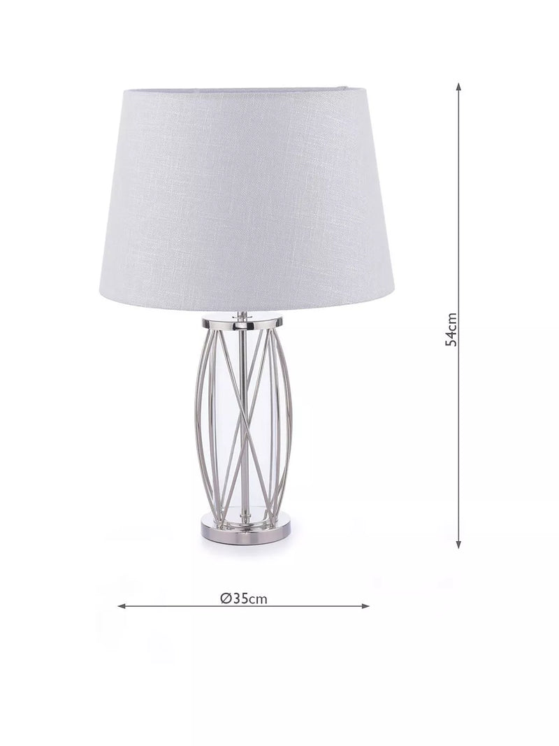 Laura Ashley petite lamp polished nickel linen shade, imported from the UK