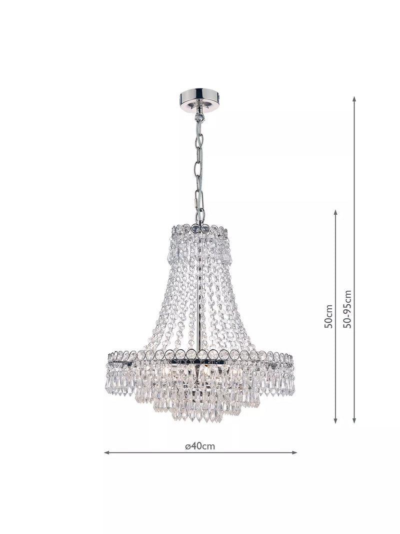 Laura Ashley Enid crystal chandelier ceiling light, imported from the UK