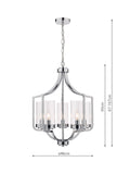 Laura Ashley Joseph chandelier ceiling light 5-arm polished chrome, UK version
